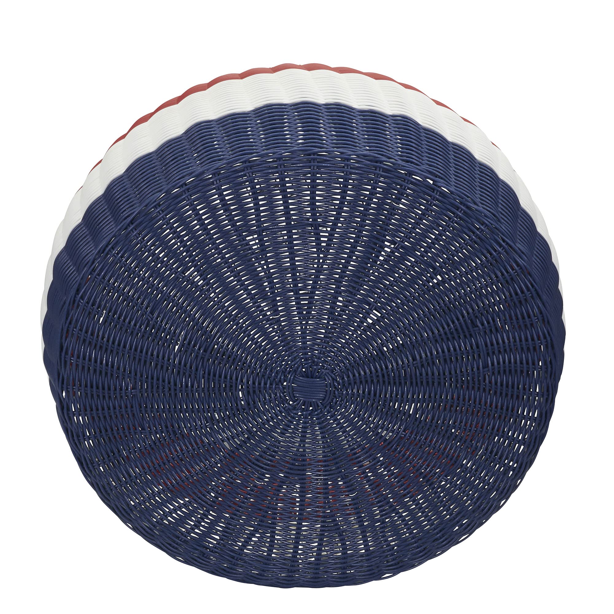 Handwoven Resin Ottoman Table - Blue, White & Red Storage Bench for Living Room, Bedroom & Entryway | Durable & Stylish Home Decor Furniture