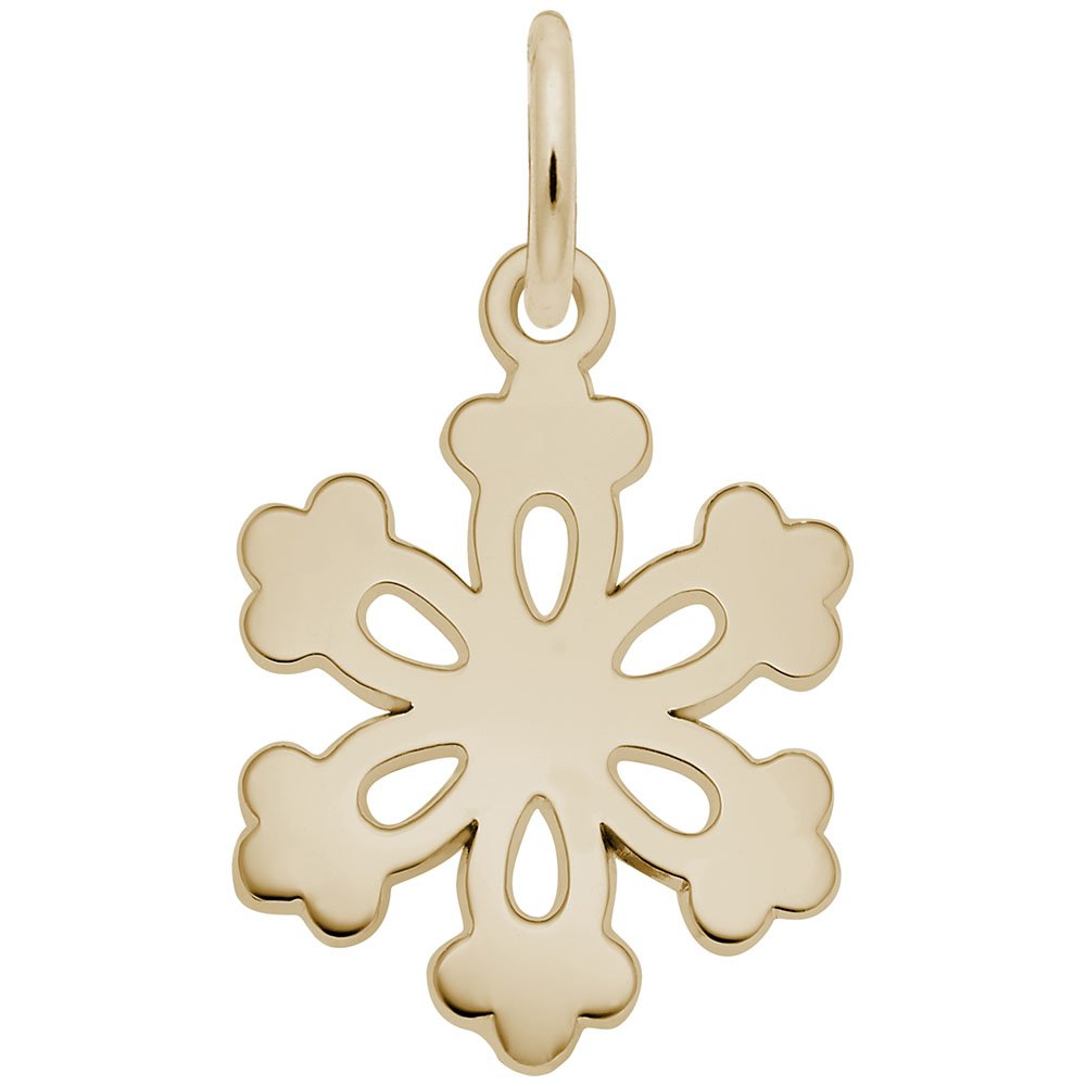 10k Yellow Gold Snowflake Charm - Elegant Jewelry Pendant for Bracelets & Necklaces - Perfect for Christmas Gifts, Winter Fashion & Holiday Accessories