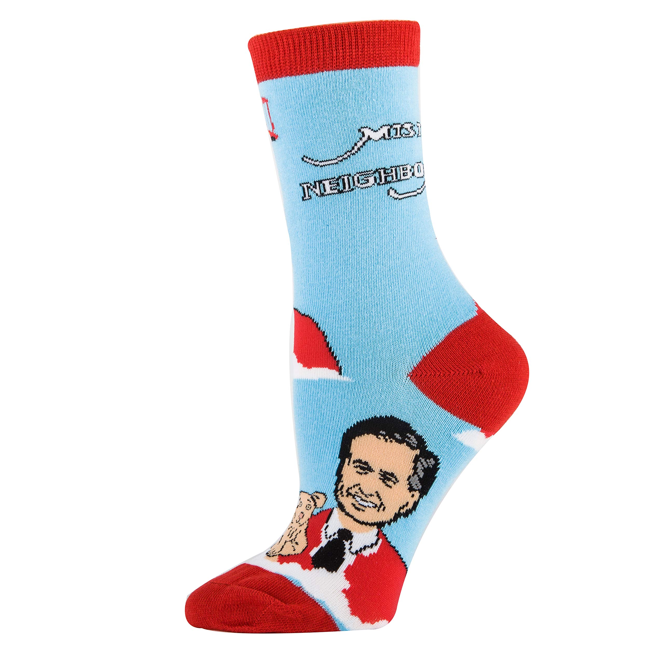 Funny Mister Roger Crew Socks for Women - Novelty Crazy Socks Collection | Cool Gift Idea for Friends, Family & Sock Lovers | Perfect for Casual Wear, Costume Parties & Fun Outfits