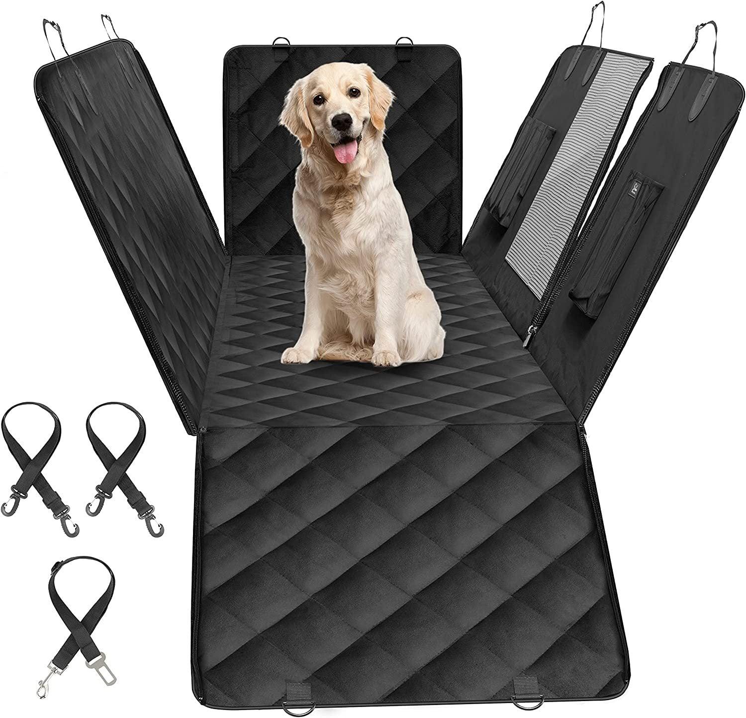 Premium Waterproof Dog Car Seat Cover for Back Seat - Scratchproof & Nonslip Pet Hammock with Mesh Window - Fits Cars, Trucks & SUVs - Protect Your Vehicle from Dirt, Hair & Scratches - Perfect for Road Trips, Daily Commutes & Pet Adventures