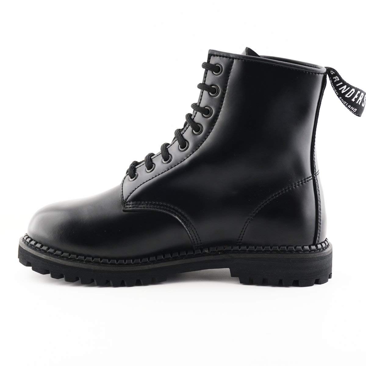 Premium Unisex Cowboy Western Biker Leather Boots - Grinders Cedric CS Black Derby Style (Size 39 EU) | Perfect for Riding, Motorcycling & Western Fashion
