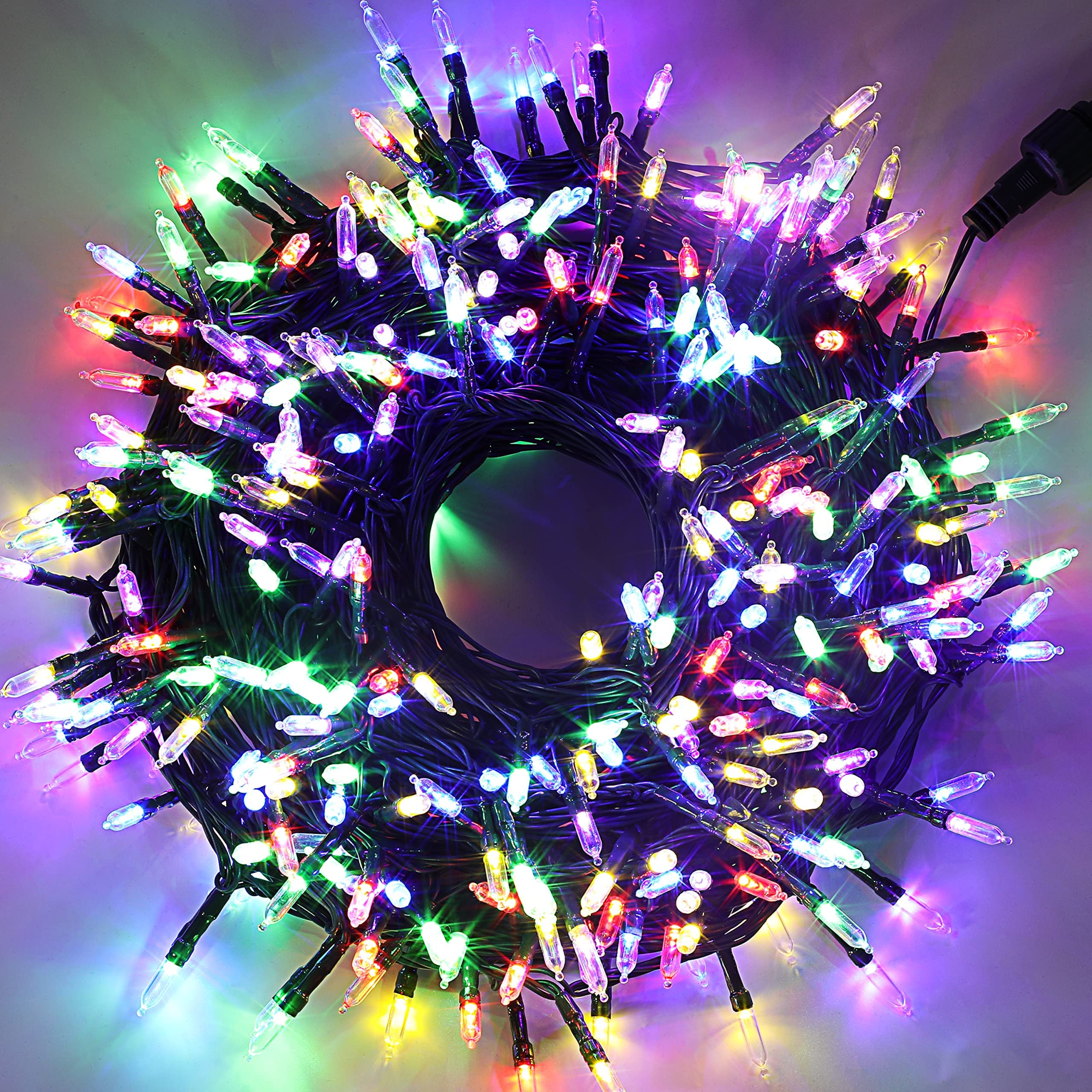 300 Count Multicolor & Warm White LED Christmas String Lights - 108.6 FT Green Wire with T5 Bulbs for Indoor/Outdoor Decor, Holiday Parties & Tree Lighting | Perfect for Xmas Tree, Garden, Patio, Wedding & Home Decoration
