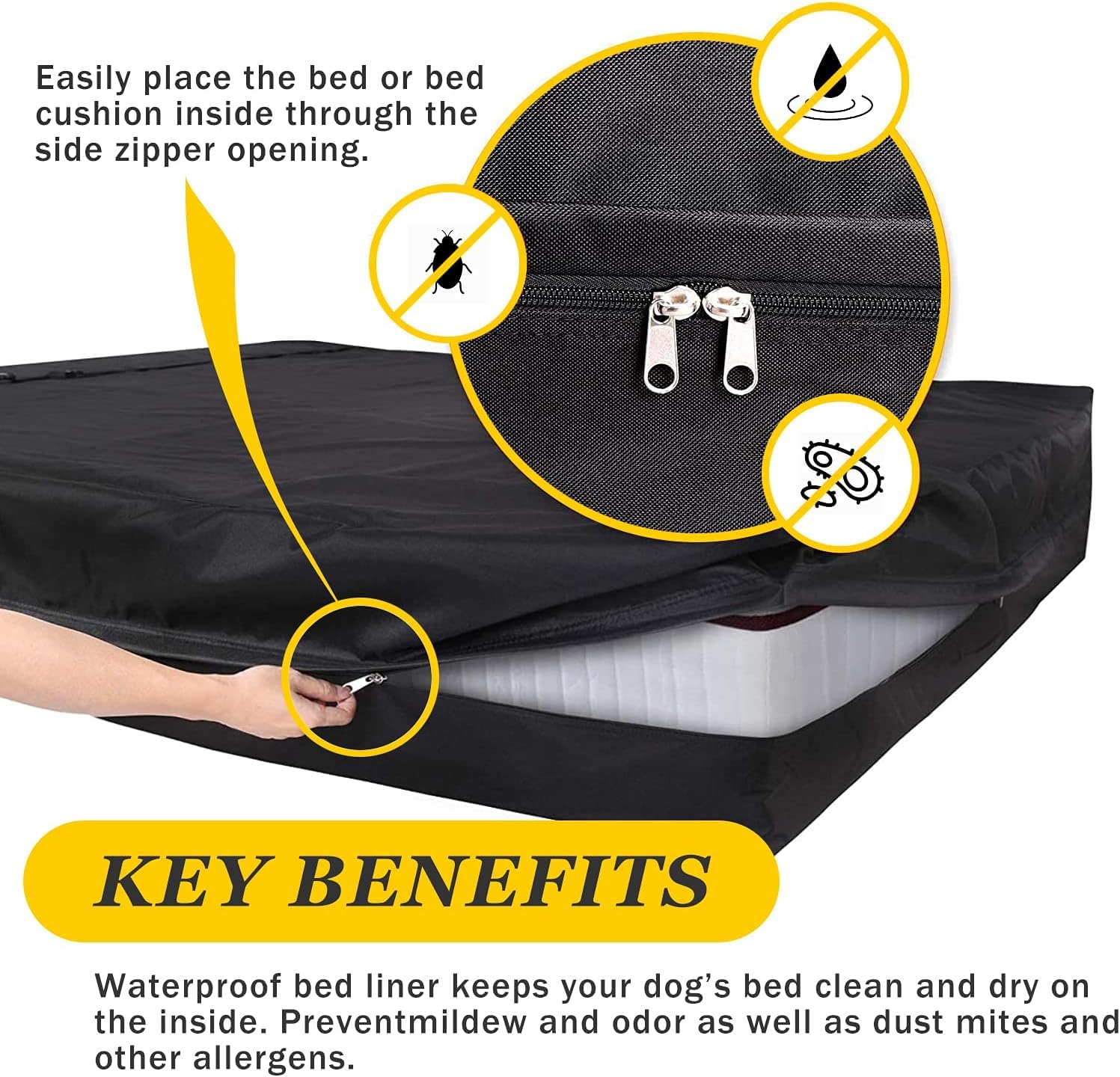 Washable Waterproof Dog Bed Cover - Medium 36x27 Inch for Home & Travel