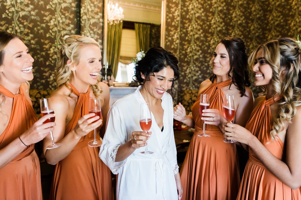 Elegant A-Line Burnt Orange Bridesmaid Dresses - Long Halter Backless Formal Gowns for Weddings, Prom & Evening Parties