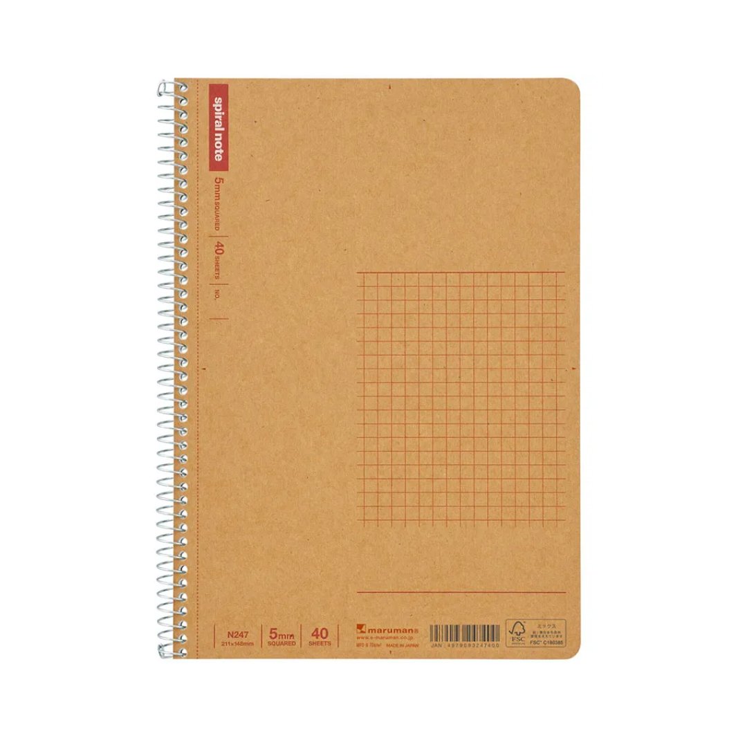 Maruman Spiral Note BASIC Notebook - A5 Size, 5.7