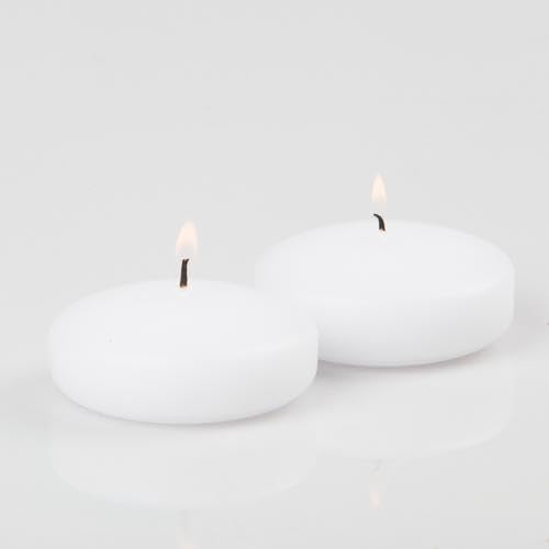 48-Pack Eastland® Glass Cylinder Vases with 48 White Richland Floating Candles (3 Inch) - Perfect for Wedding Centerpieces, Table Decorations & Romantic Ambiance