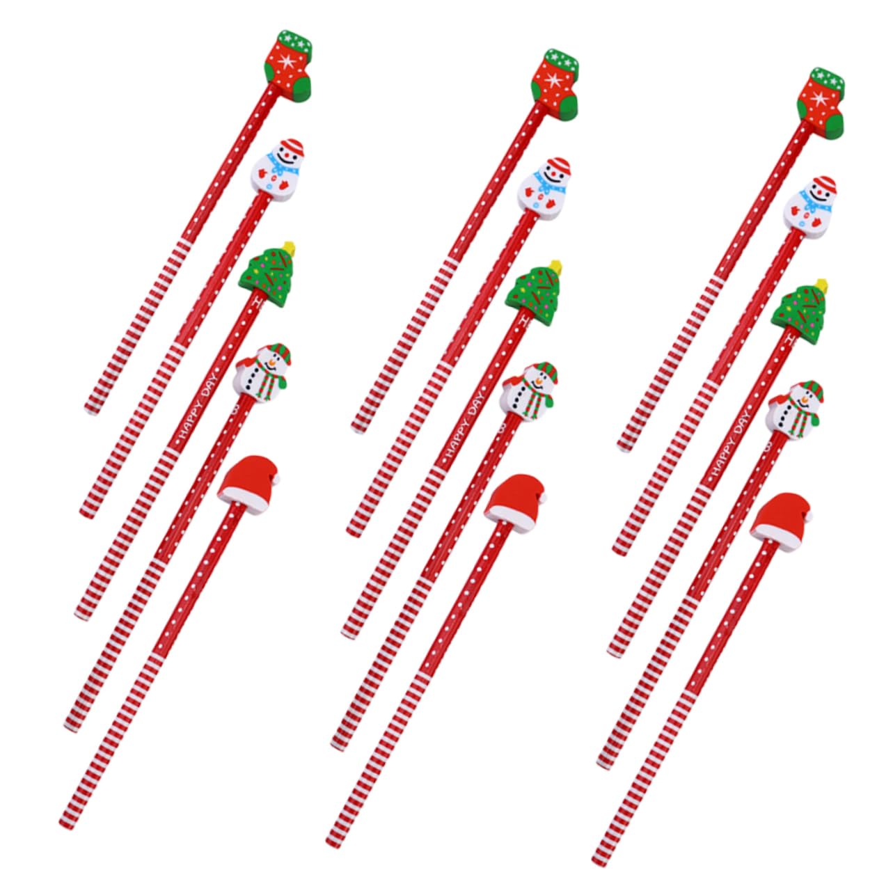 DIYEAH 15-Piece Christmas Pencils Set - Colorful Holiday-Themed Wooden Pencils with Festive Designs | Perfect for School, Office, Gift Giving & Christmas Decorations