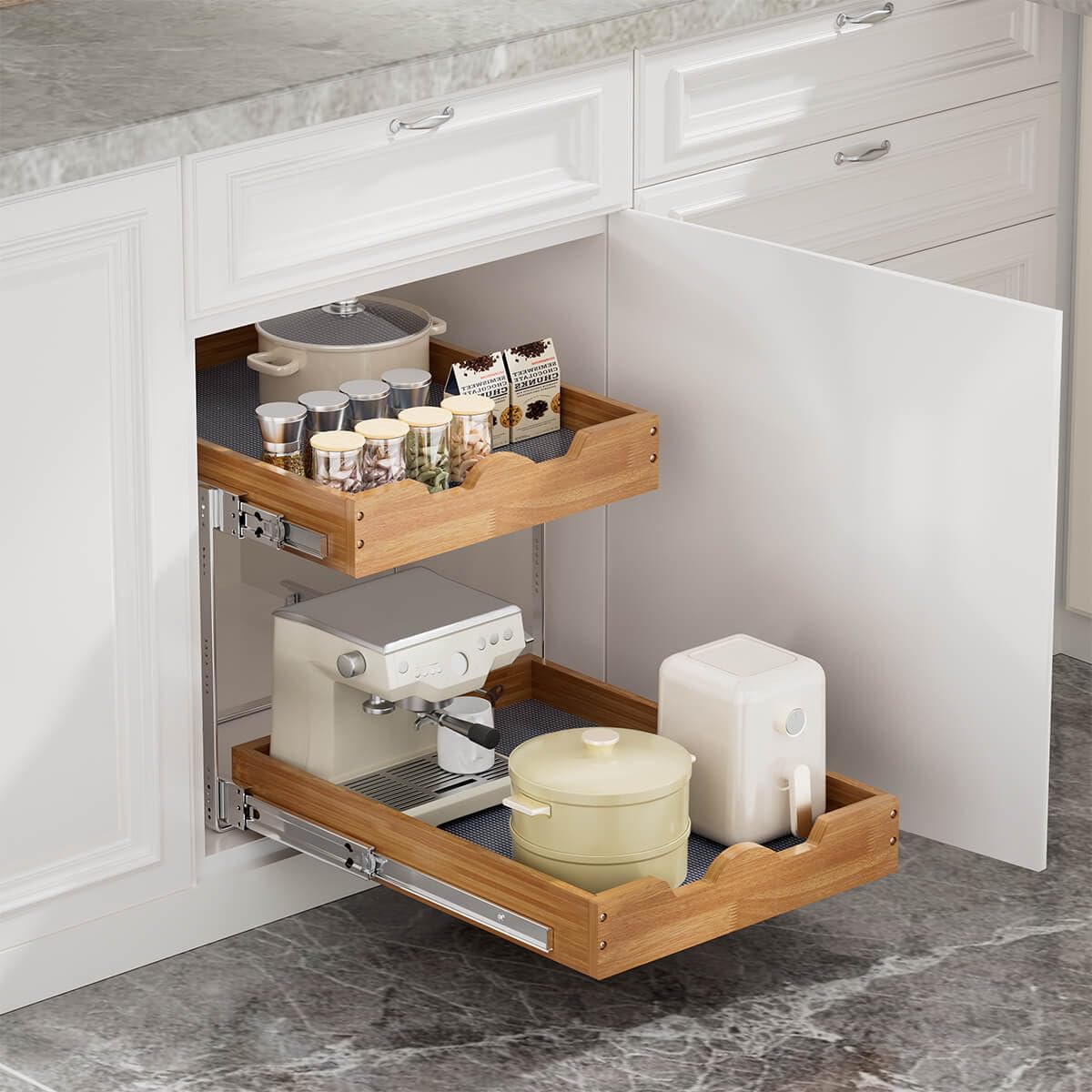 OCG 2 Tier Pull Out Cabinet Organizer (17