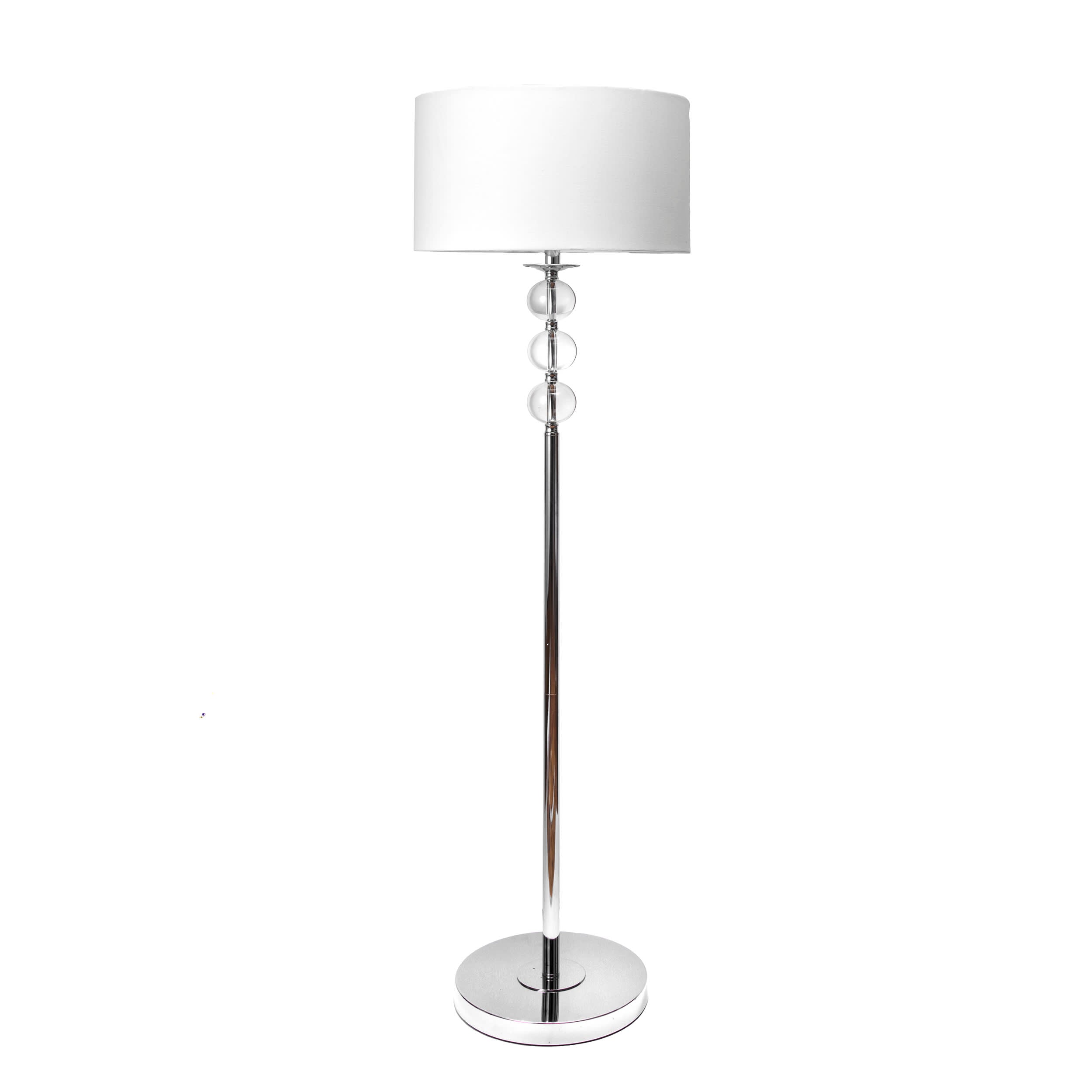 62 Inch Stacked Crystal Metal Pole Floor Lamp - Modern Silver Standing Light for Living Room, Bedroom & Office Decor | Dimmable LED Lighting for Home & Commercial Spaces