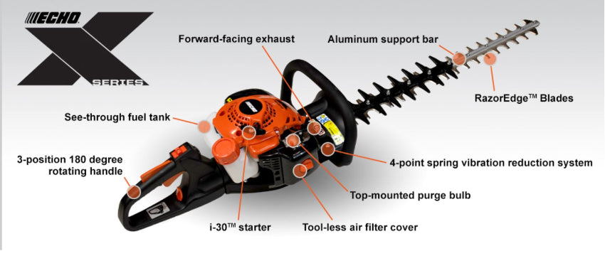 ECHO HC 2810 28-Inch 21.2cc Gas Powered Double Sided Hedge Trimmer - Professional Landscaping & Garden Maintenance Tool for Shrubs and Bushes