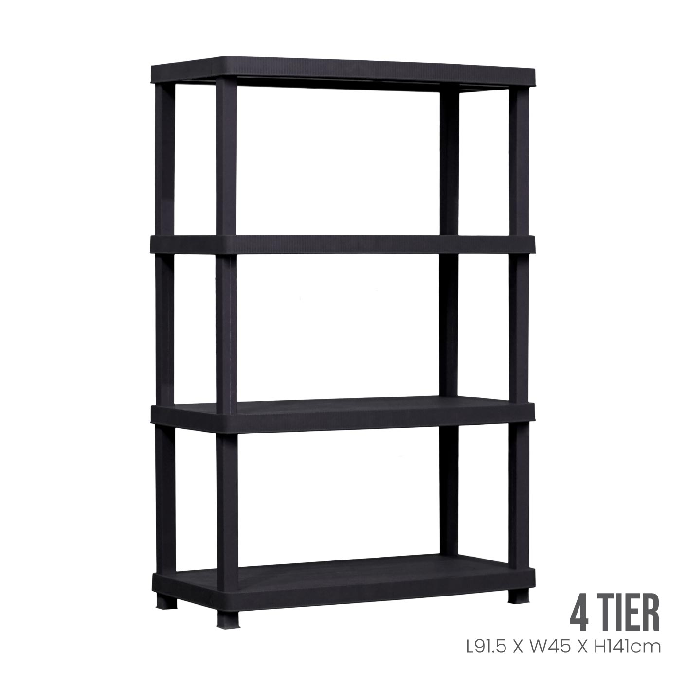 4 Tier Shelving Unit - DIY Storage Rack for Home, Garage & Office Organization - Heavy Duty Metal Wire Shelves for Pantry, Closet & Laundry Room