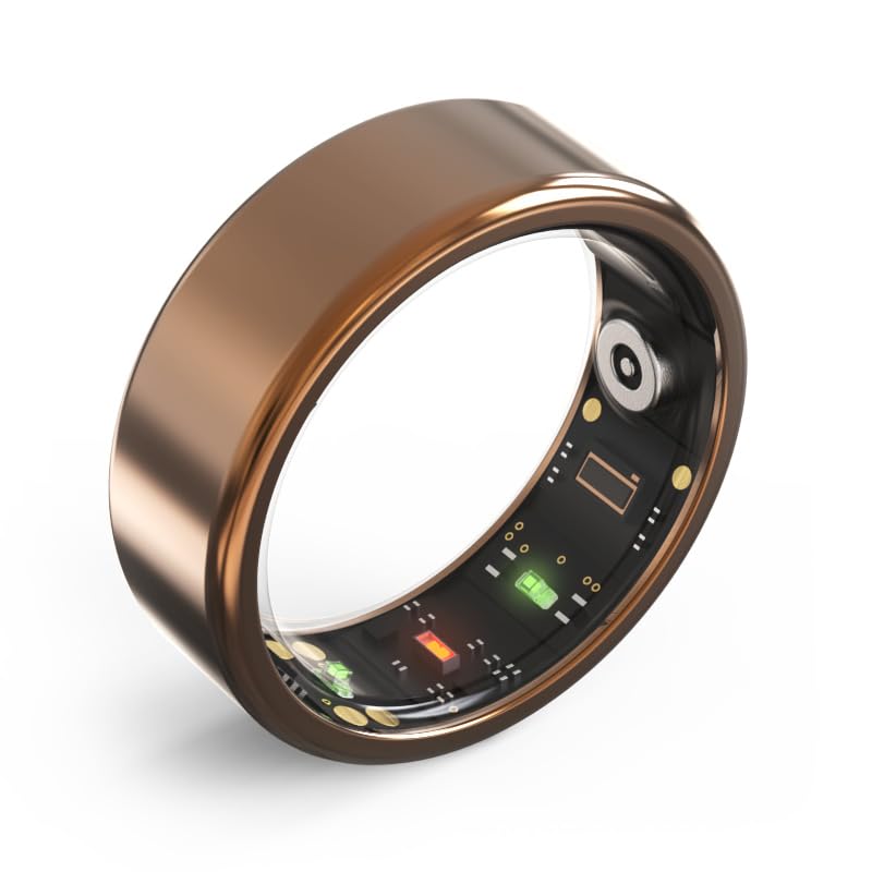 Smart Fitness Ring with Bluetooth 5.1 - Blood Oxygen & Heart Rate Monitor, Sleep Tracker, Pedometer & Body Temperature Sensor for 24/7 Health Tracking - Perfect for Workouts, Sleep Analysis & Daily Activity Monitoring