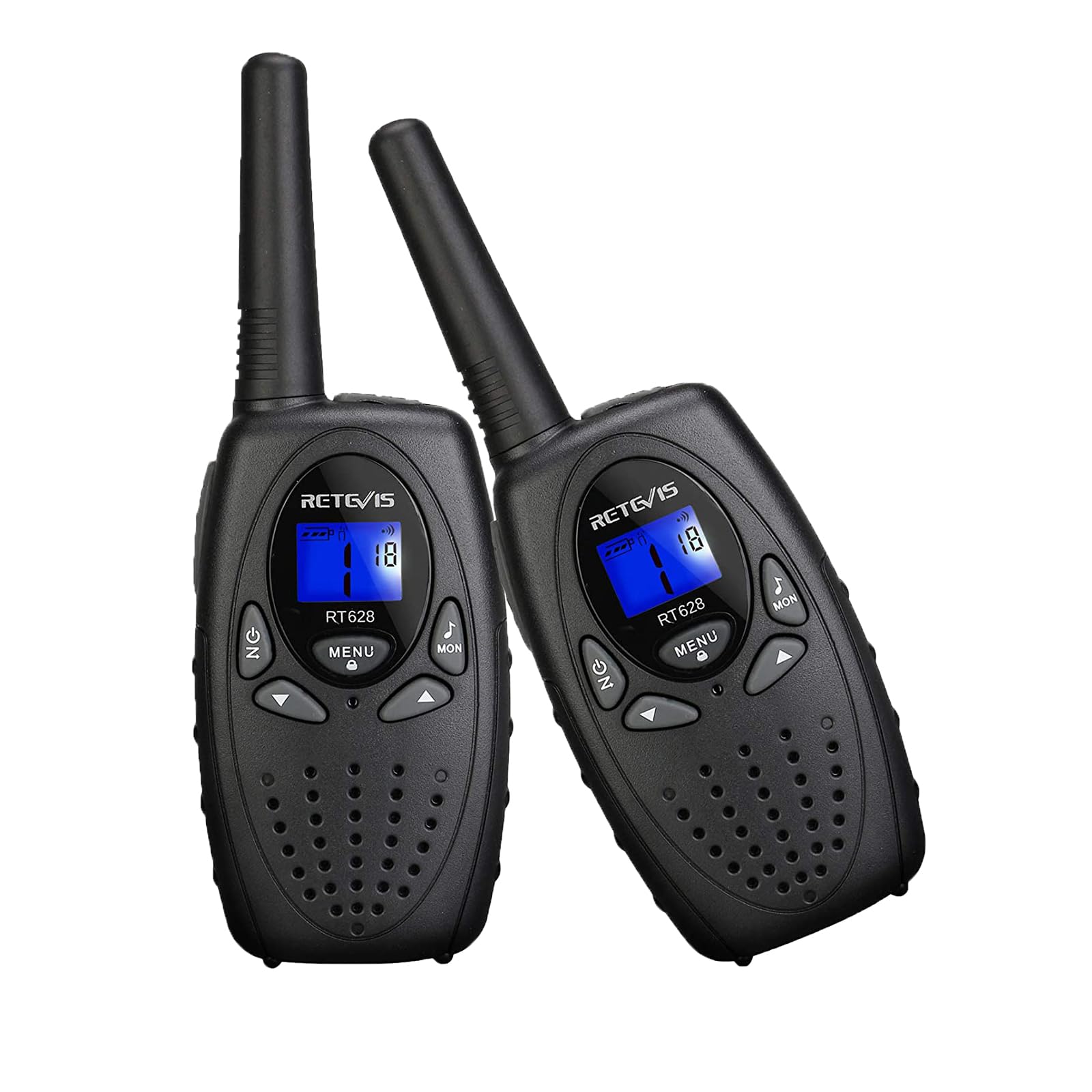 Retevis RT628 Kids Walkie Talkies - 2 Way Radios for Boys & Girls Ages 6-12, Long Range Communication Toys for Outdoor Play, Camping, Hiking & Birthday Gifts (Black, 1 Pair) - Perfect for Family Adventures, Backyard Fun & Emergency Preparedness