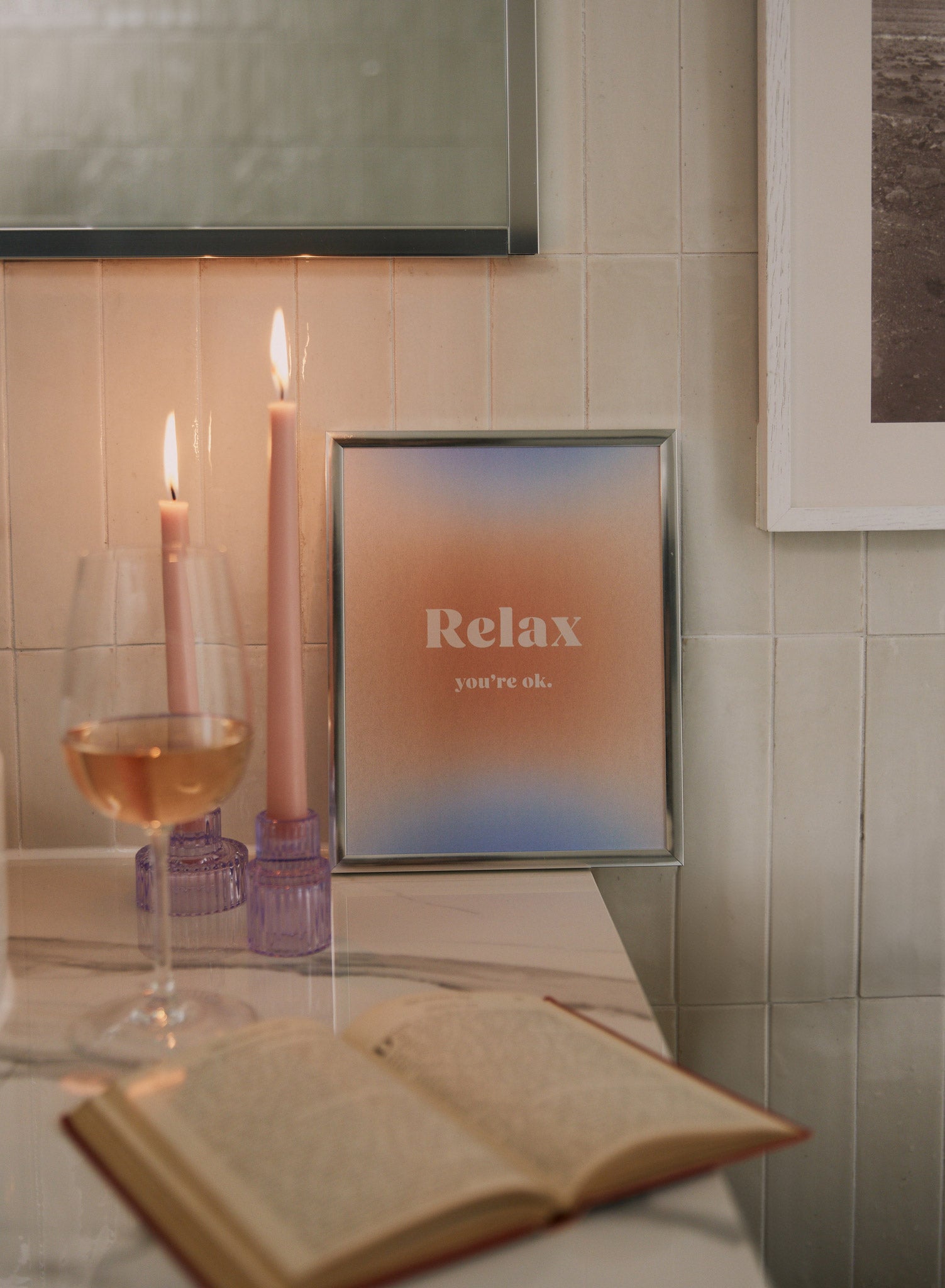 Relaxing Wall Art Poster - Calming Decor for Bedroom, Living Room & Office - Perfect for Stress Relief & Home Decoration