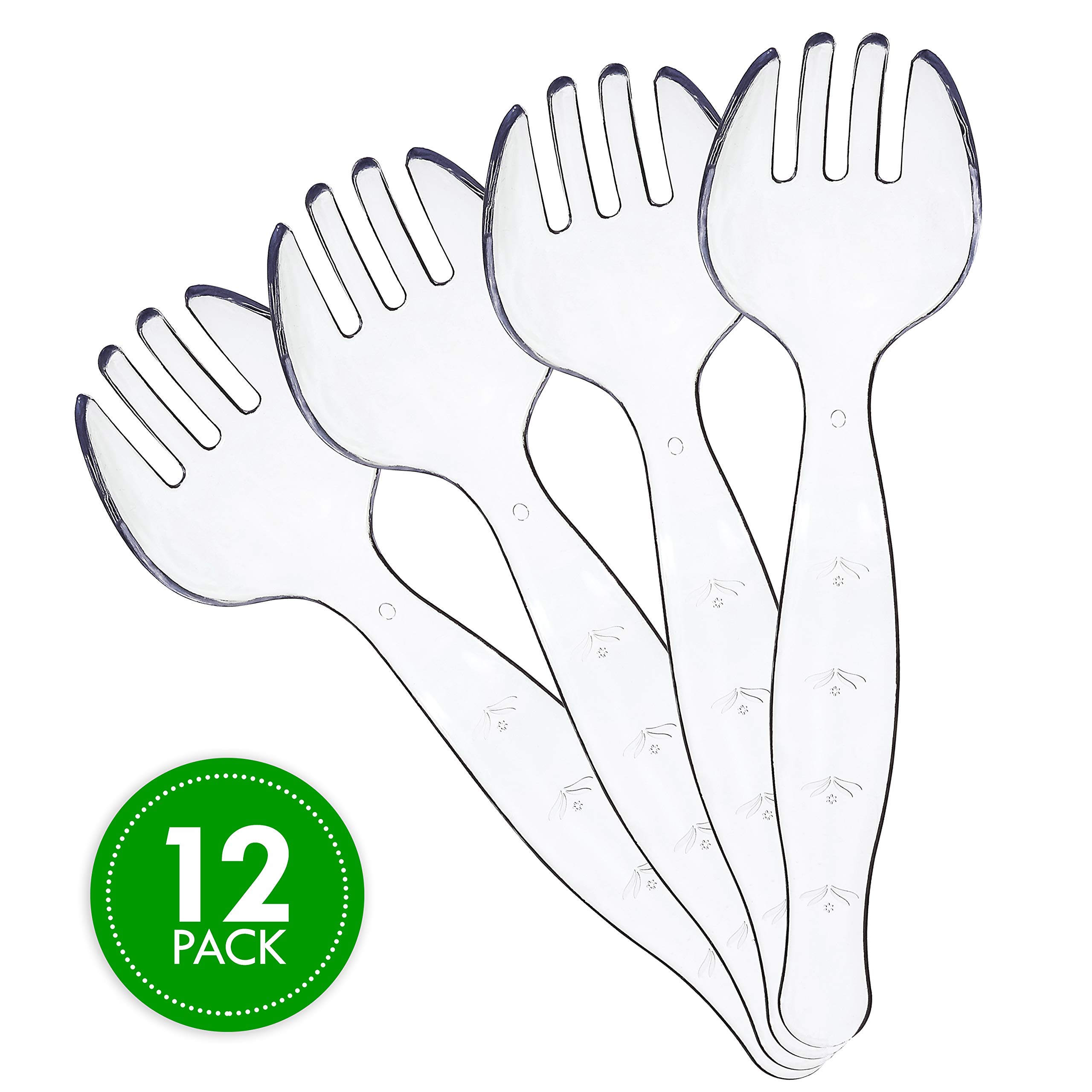 Premium Plastic Serving Forks - Heavy Duty, Pack of 12 for Parties & Events