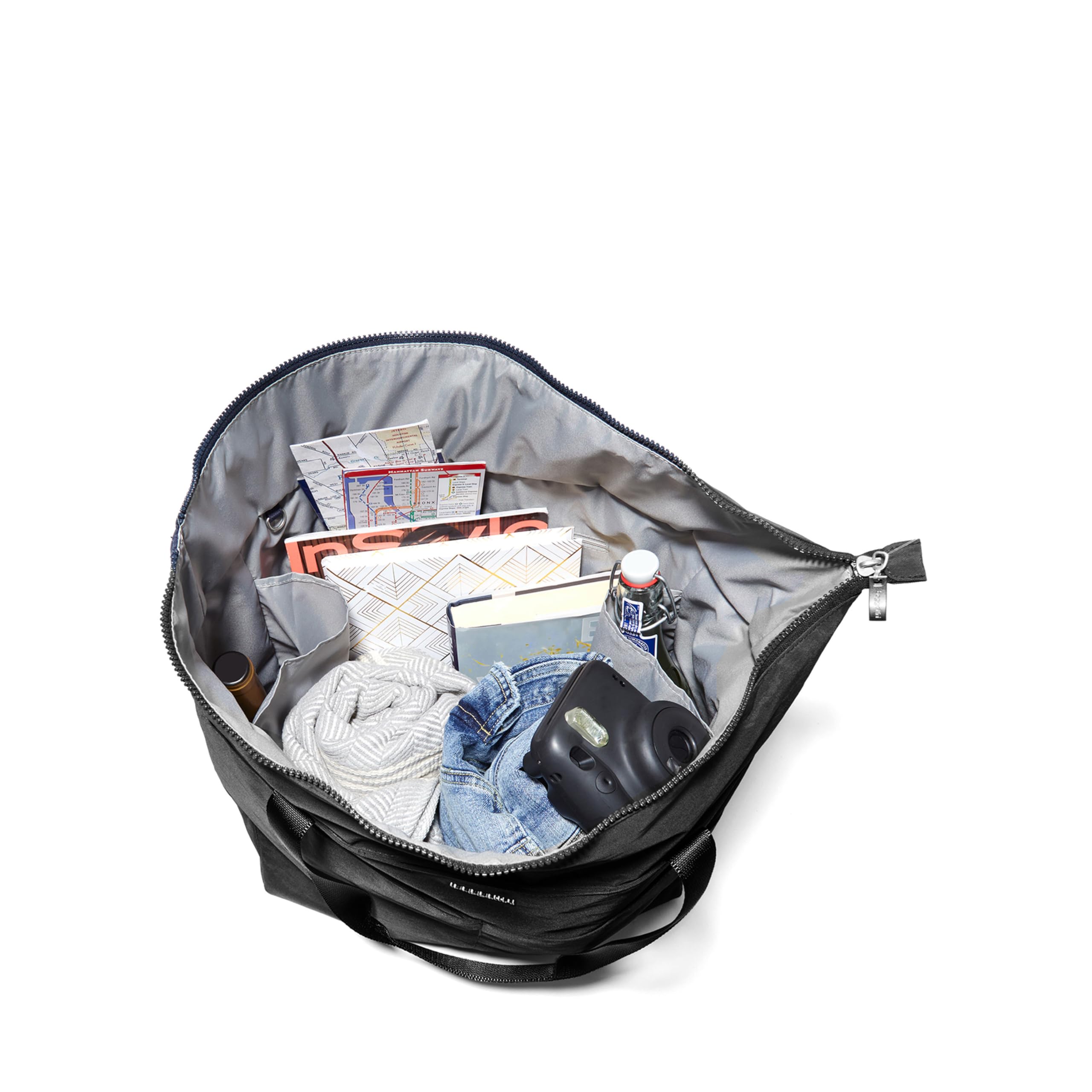 Large Lightweight Nylon Tote Bag for Women - Spacious Carryall Weekender with Zipper Top & Luggage Sleeve - Perfect for Travel, Beach, Work and Gym Use