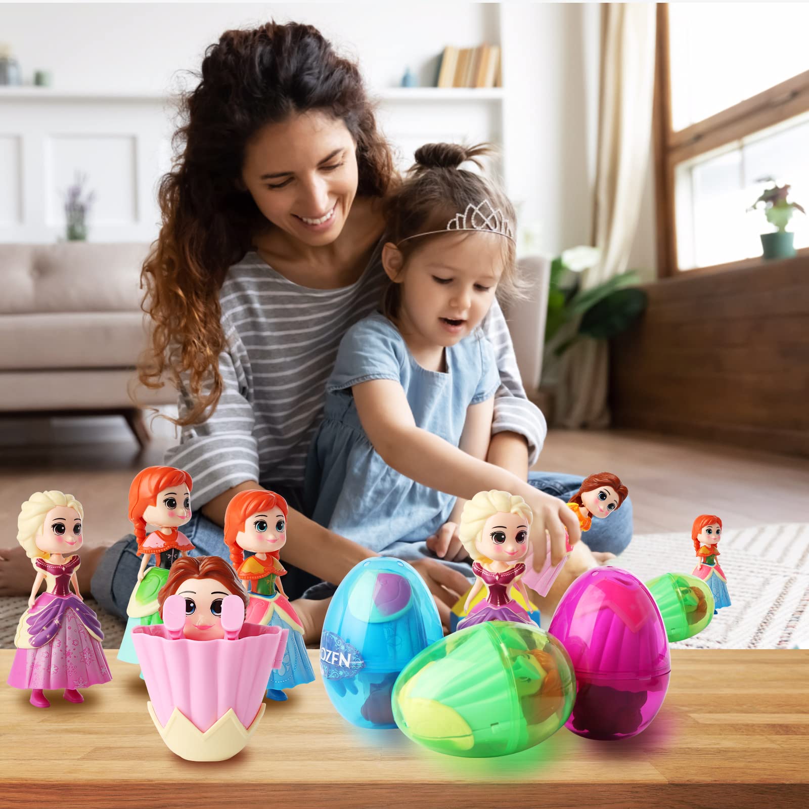 4 Pack Jumbo Princess Easter Eggs - Prefilled Deformation Toys for Kids & Toddlers (Boys & Girls) | Easter Basket Stuffers, Gifts & Fillers | Perfect for Easter Celebrations, Party Favors & Holiday Surprises