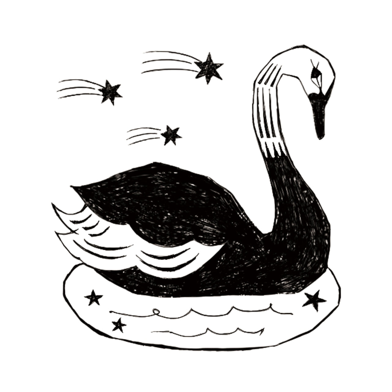 Kinotorico Wooden Rubber Stamp - Black Swan Design for Scrapbooking, Card Making & DIY Crafts | Handmade Stamps for Artists & Crafters