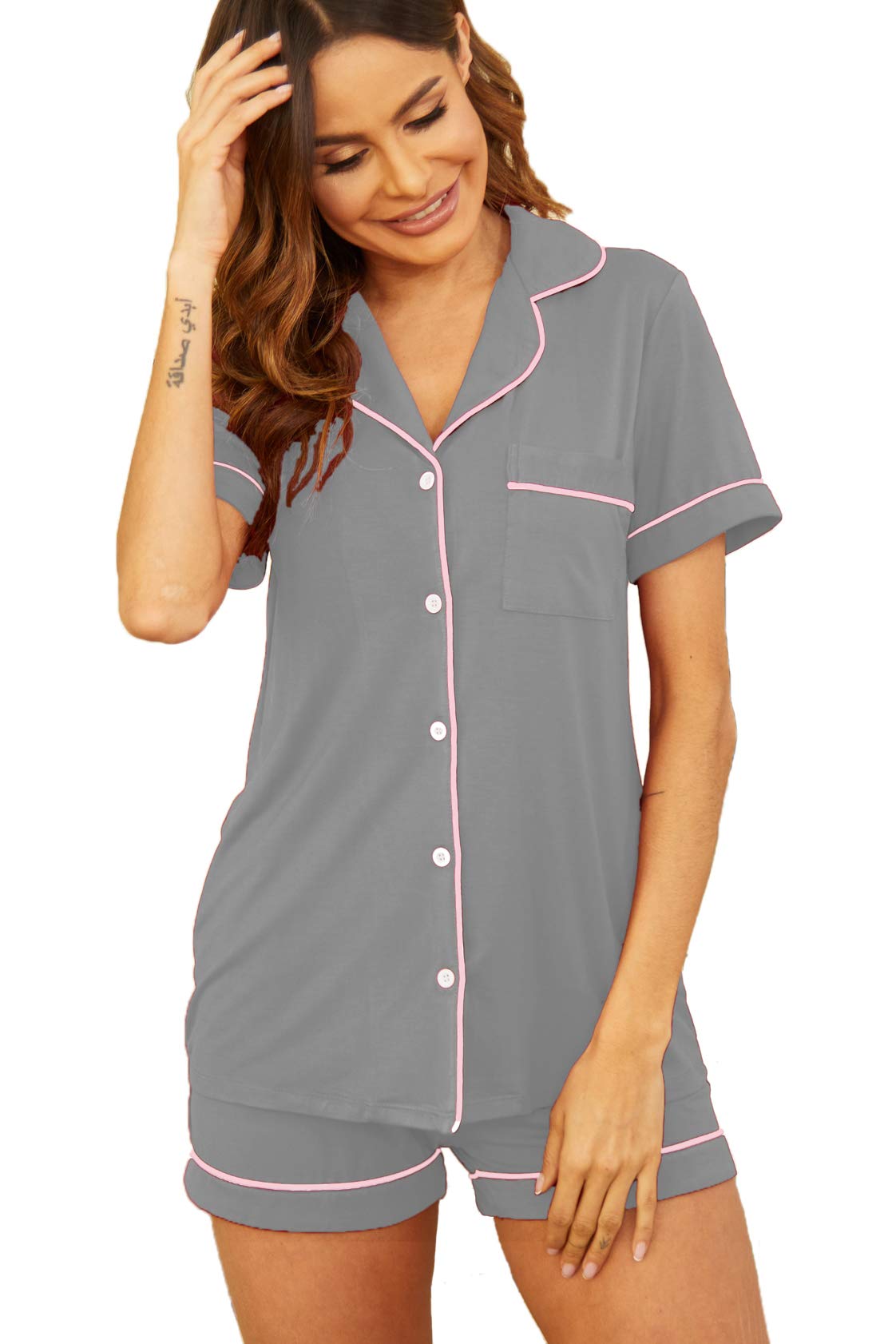 Women's Long Sleeve Button Down Pajama Set - Soft & Comfortable Sleepwear & Lounge Pjs for Women - Perfect for Sleeping, Relaxing at Home, and Cozy Nights