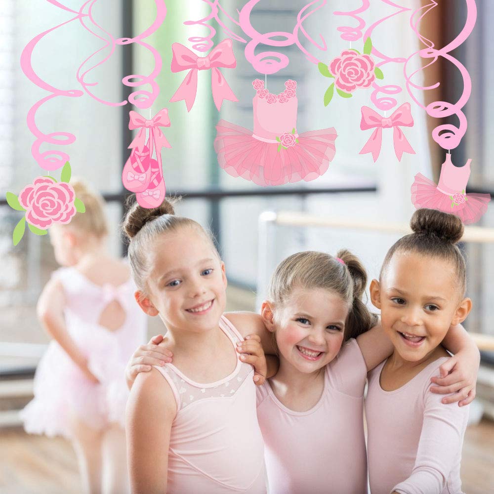 Ballerina Birthday Party Decorations Set - Pink Tutu, Ballet Shoes & Hanging Swirl Decor for Baby Showers, Girls Birthday Parties | Perfect for Dance-Themed Celebrations & Princess Parties
