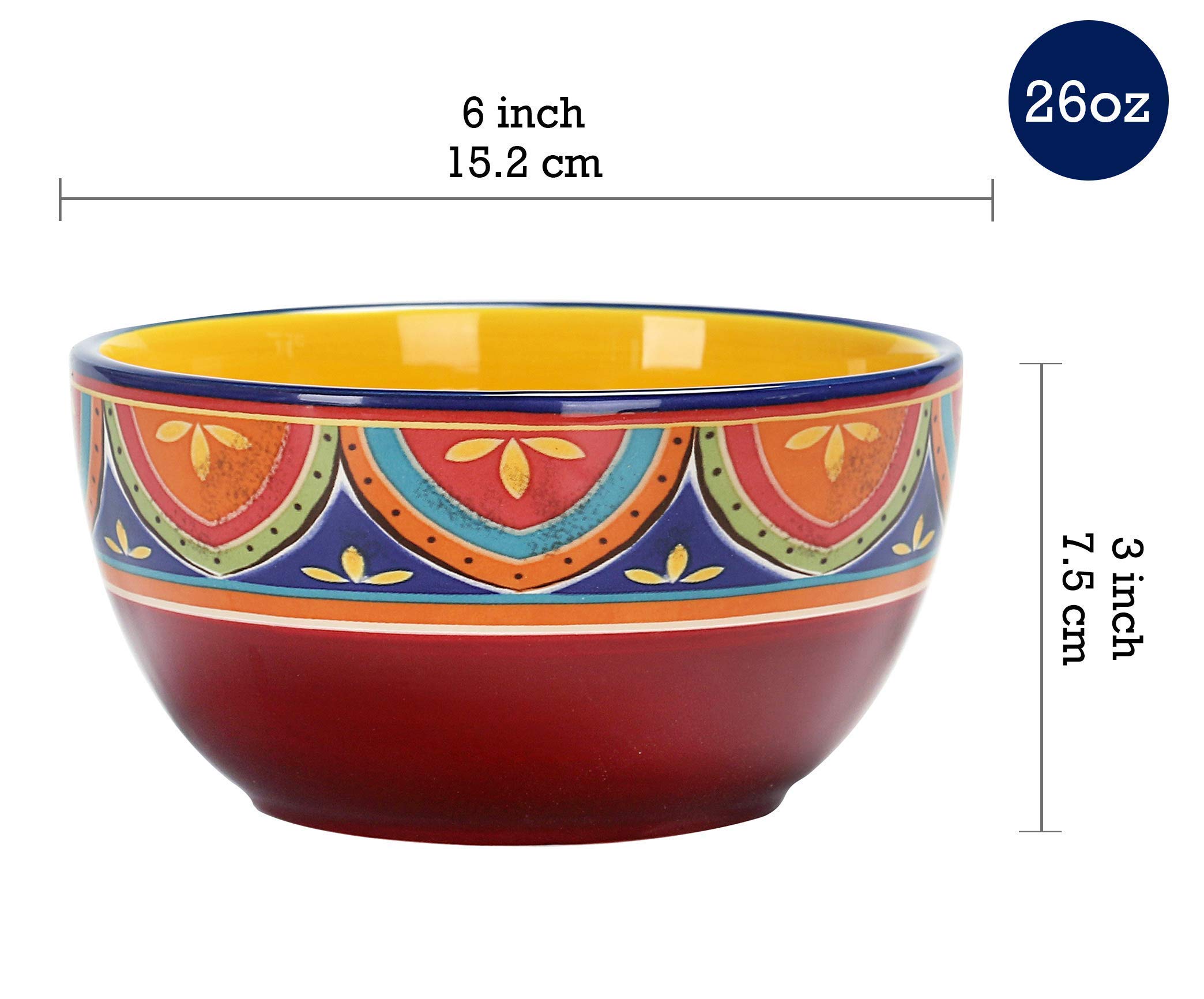 Bico Tunisian Ceramic 12-Piece Dinnerware Set - Service for 4 People with 11