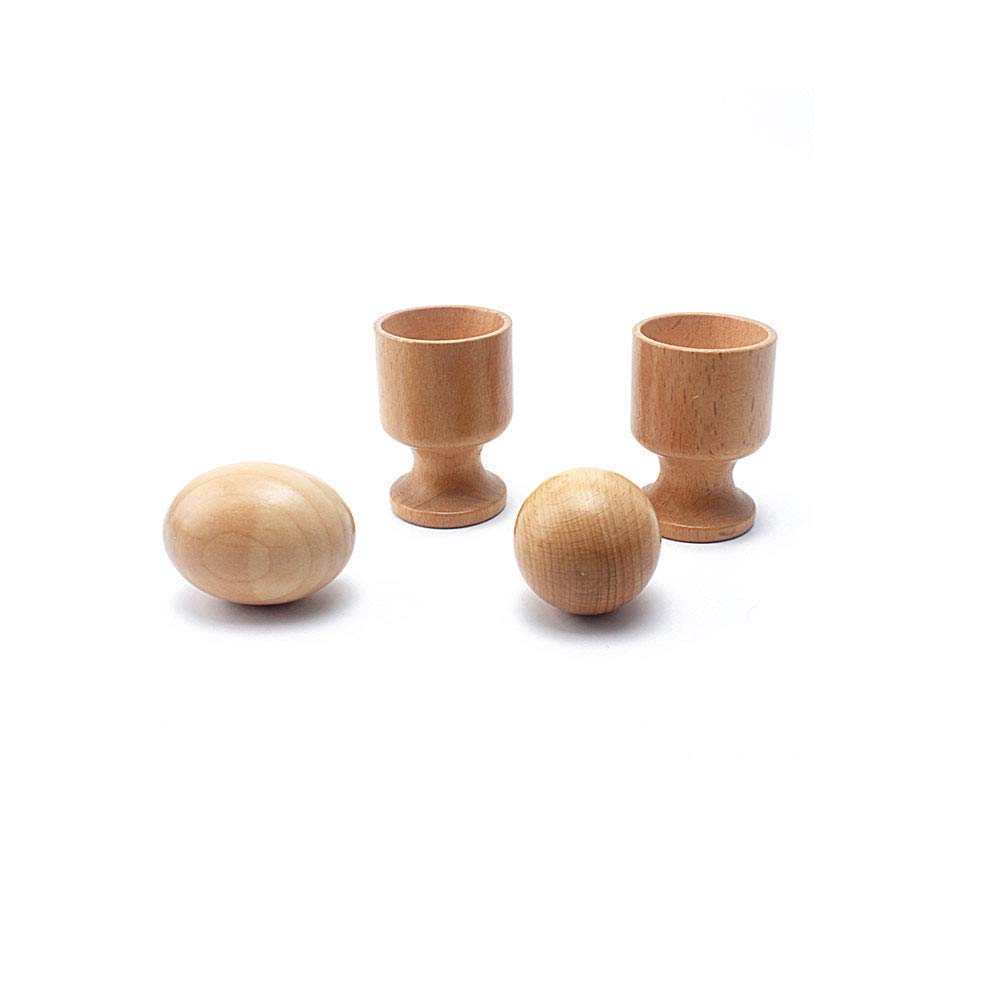 Montessori 3D Object Fitting Exercise Toy Set - Egg, Ball, Cup & Cube with Storage Box - Early Learning Sensorial Materials for Toddlers - Preschool Educational Toys for Basic Life Skills Practice - Perfect for Montessori Classroom or Homeschooling Activities