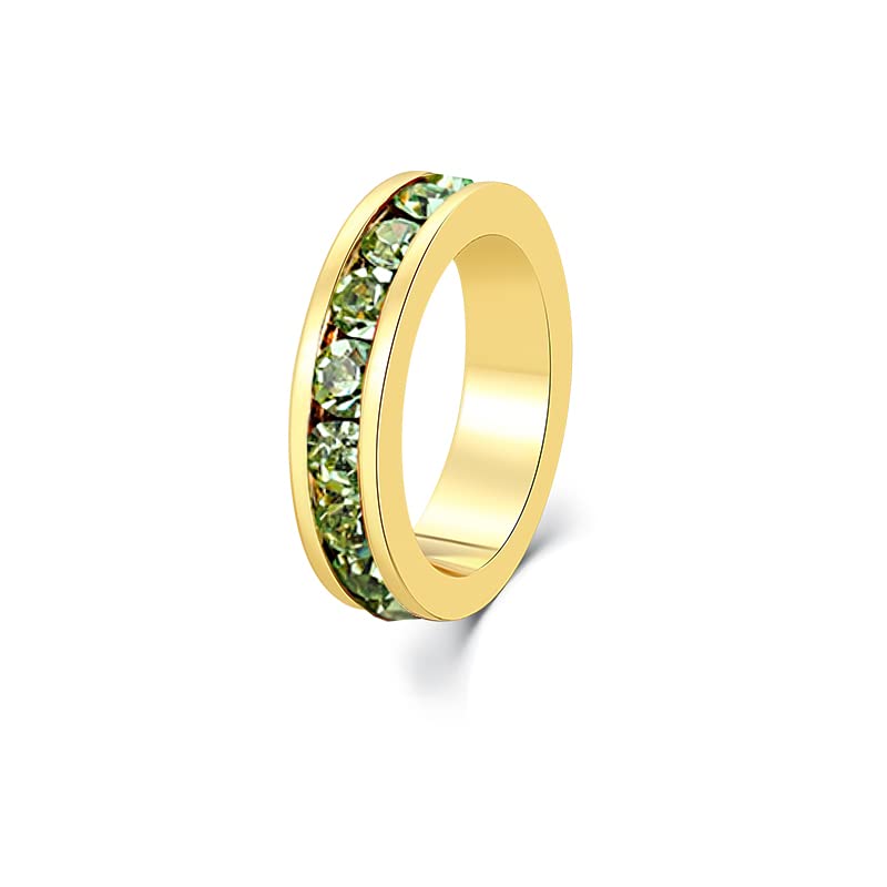 August (Peridot), gold charm