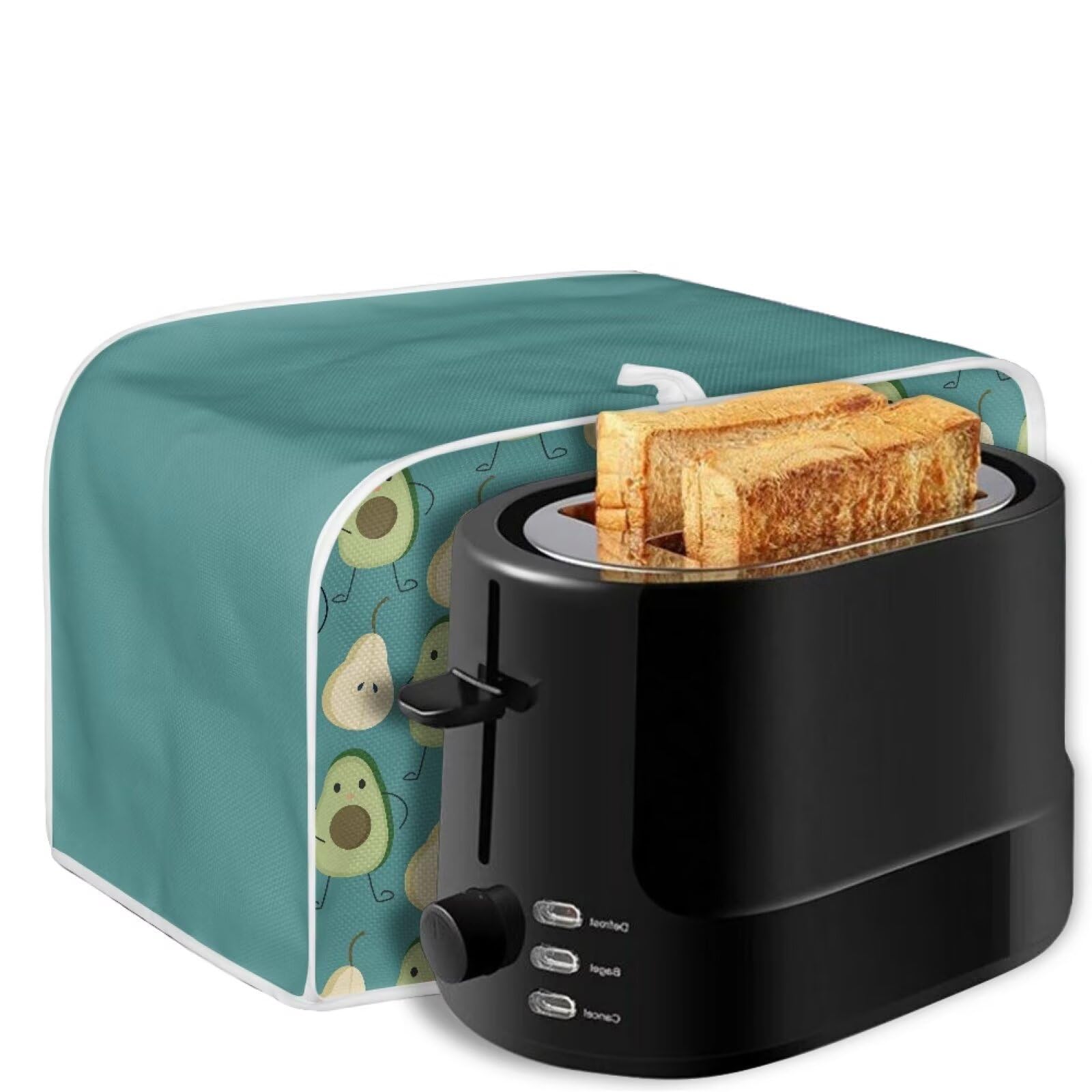Avocado 2-Slice Toaster Cover - Lightweight Washable Dust Protection Case for Bread Maker & Oven Toaster - Perfect for Kitchen Countertop & Table Decor (Home Use, Breakfast, Small Appliance Protection)