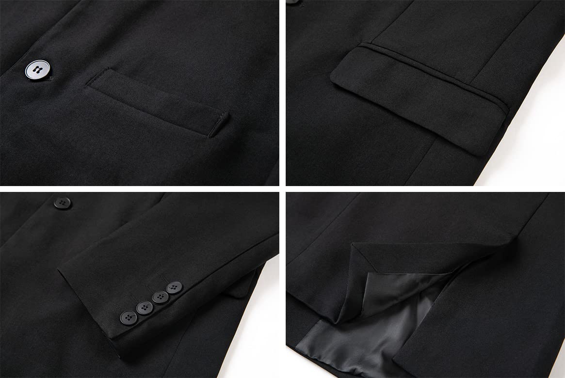 THWEI Men's Casual Suit Blazer Jacket - Stand Collar Business Sport Coat for Office, Wedding & Formal Events | Slim Fit Lightweight Stretch Comfort