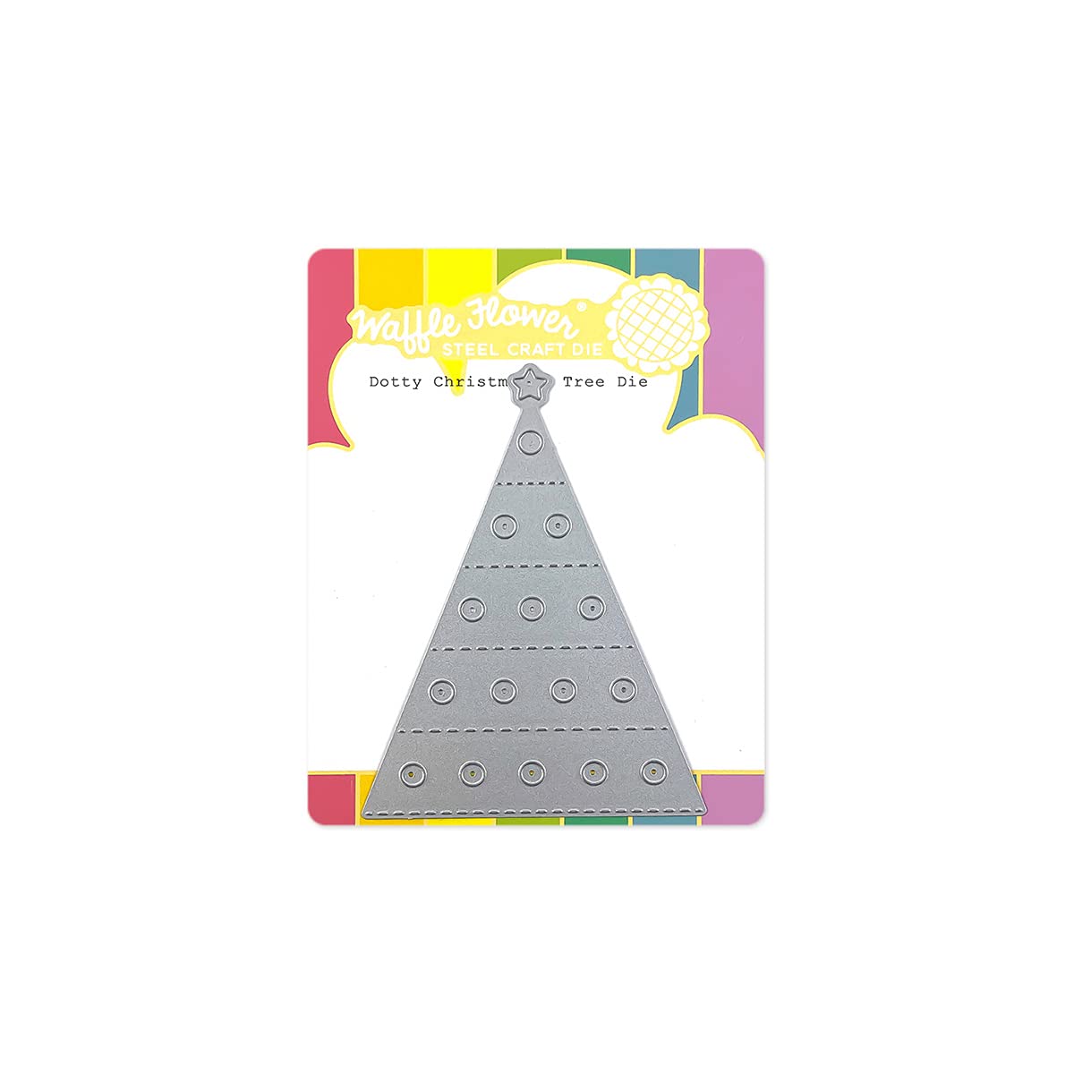 Waffle Flower Dotty Christmas Tree Die - Holiday Scrapbooking & Card Making Craft Supplies for DIY Greeting Cards, Invitations, and Festive Decorations