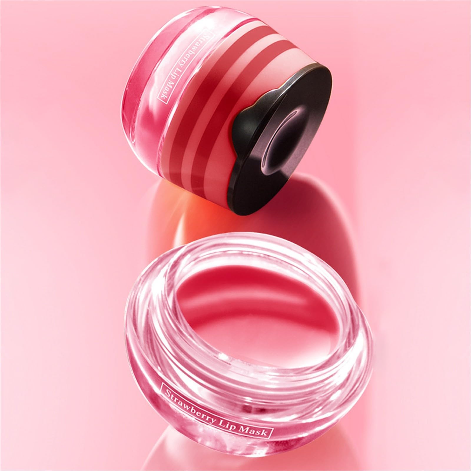 **Strawberry Lip Balm for Dry Lips - Hydrating & Moisturizing Lip Care with Exfoliator - Natural Lip Balm Pot Lightens Lip Lines - Perfect Gift for Tender Lips (Ideal for Winter, Travel & Daily Lip Care)**