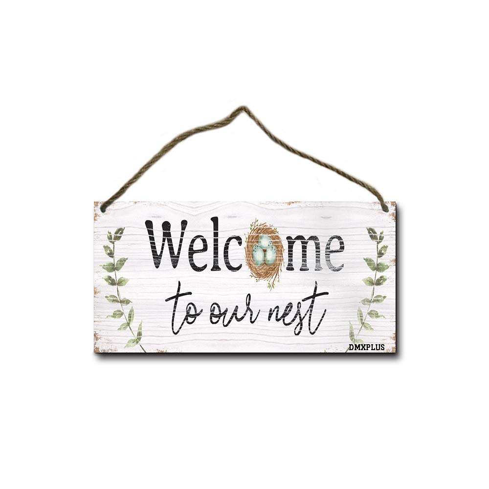 Welcome to Our Nest Wooden Wall Sign - Rustic Home Decor Plaque for Farmhouse & Living Room - Perfect for Housewarming Gifts & Cozy Interior Design