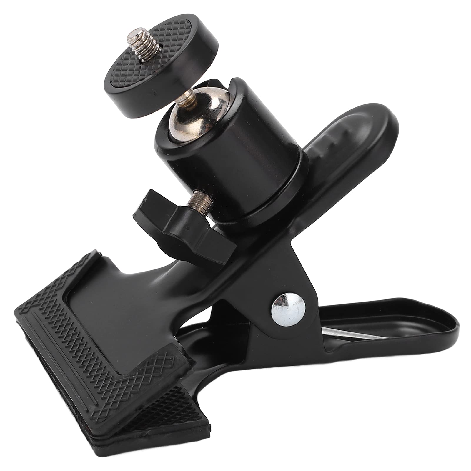 360° Rotatable Camera Clip Mount with Sturdy Plastic Mat - Durable Ballhead Tripod Clamp for Action Cameras | Perfect for Vlogging, Sports Recording & Travel Photography