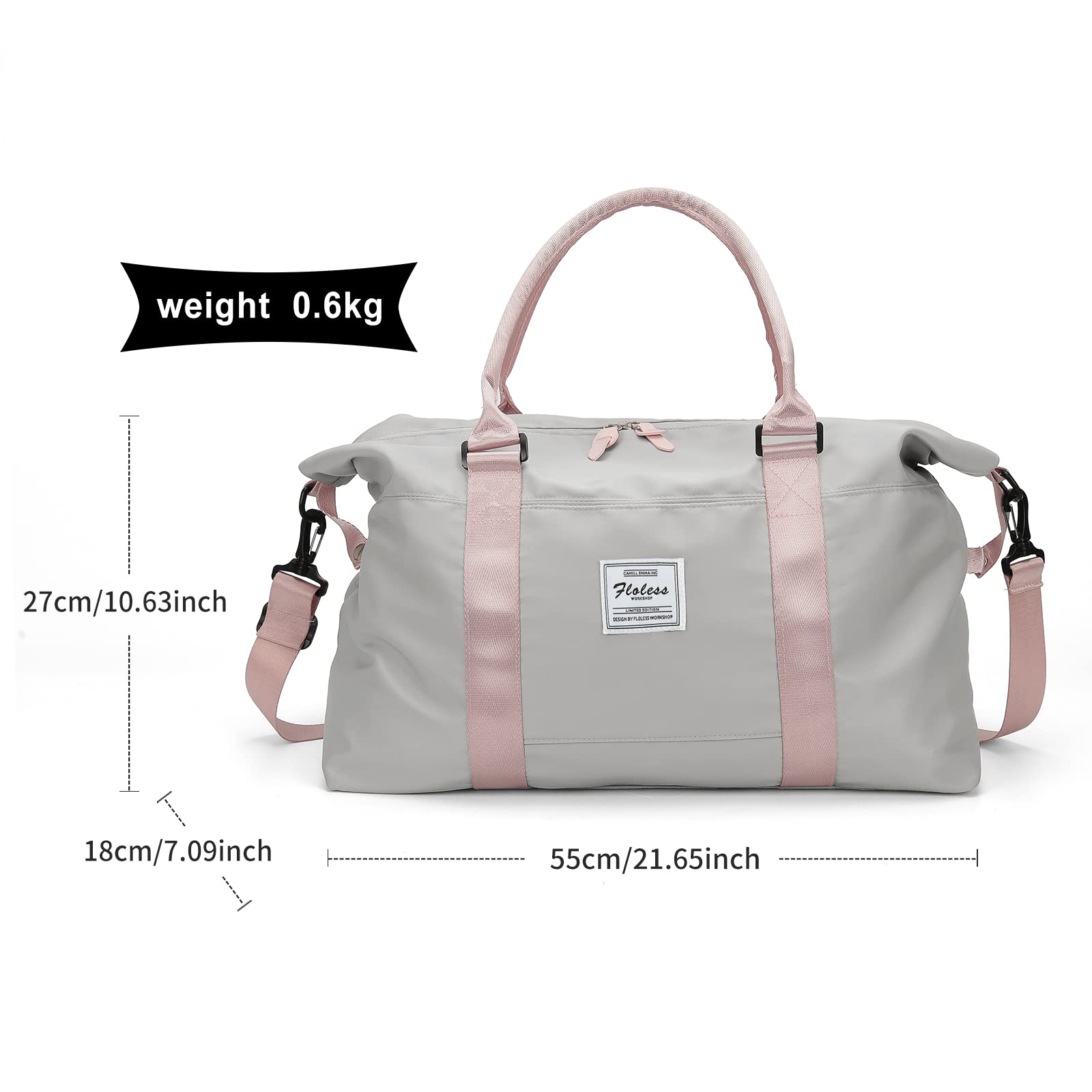 Best Travel Duffel Bag for Women - Lightweight Sports Tote & Gym Shoulder Bag - Perfect as Weekender Overnight Bag for Travel, Workout, Yoga & Weekend Getaways