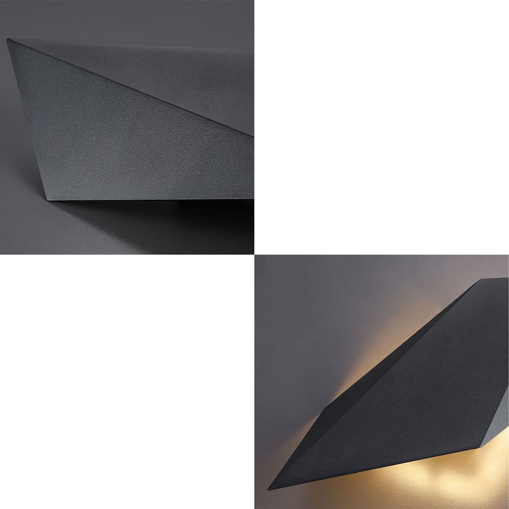 Modern Black LED Wall Sconce - 7W Irregular Indoor Wall Light Fixture, 4000K Warm White - Perfect for Hallway, Bedroom, Living Room & Staircase Lighting
