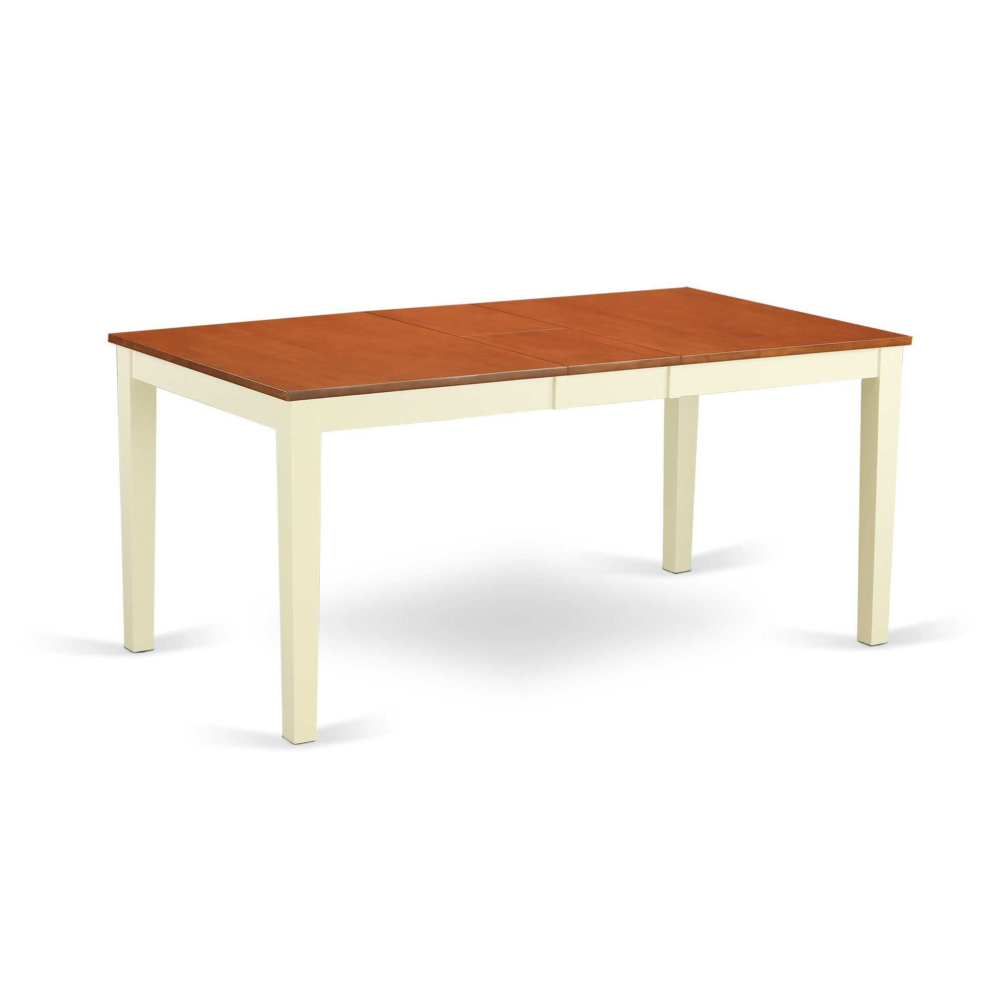 East West Furniture 5-Piece Dinette Set for 4 - Rectangle Dining Table with Butterfly Leaf & 4 Chairs, 36x66 Inch, Buttermilk & Cherry - Perfect for Small Kitchens, Breakfast Nooks, and Compact Dining Spaces