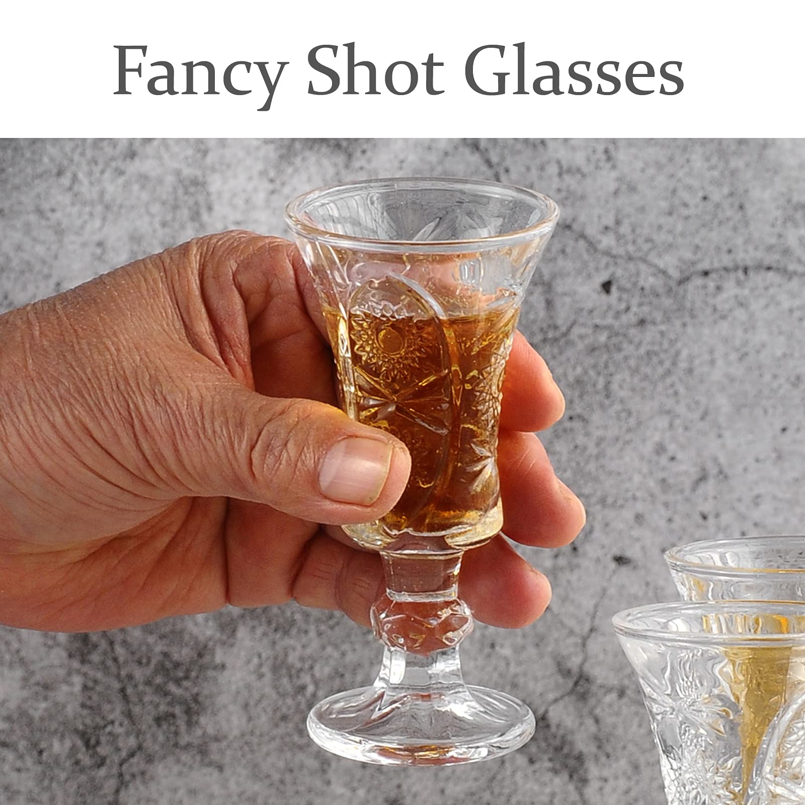 Premium 1.5oz Shot Glasses Set of 6 - Durable Cordial & Sherry Glasses for Whiskey, Tequila, Vodka - Perfect for Parties, Bars & Home Entertaining
