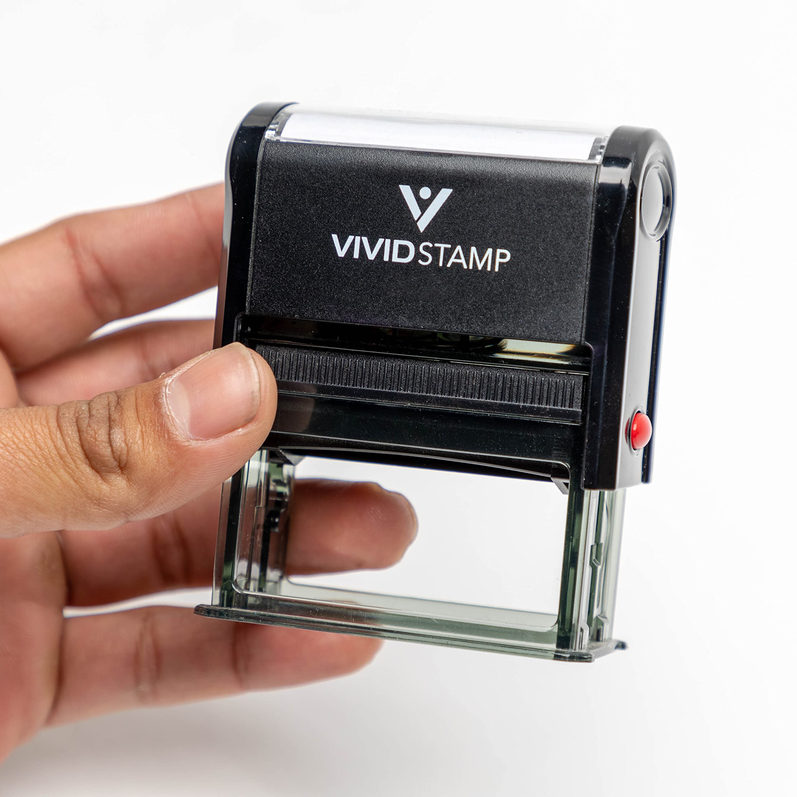 Vivid Stamp Delivered Self Inking Rubber Stamp with Black Ink - Q-300 for Office, Business Documents & Craft Projects