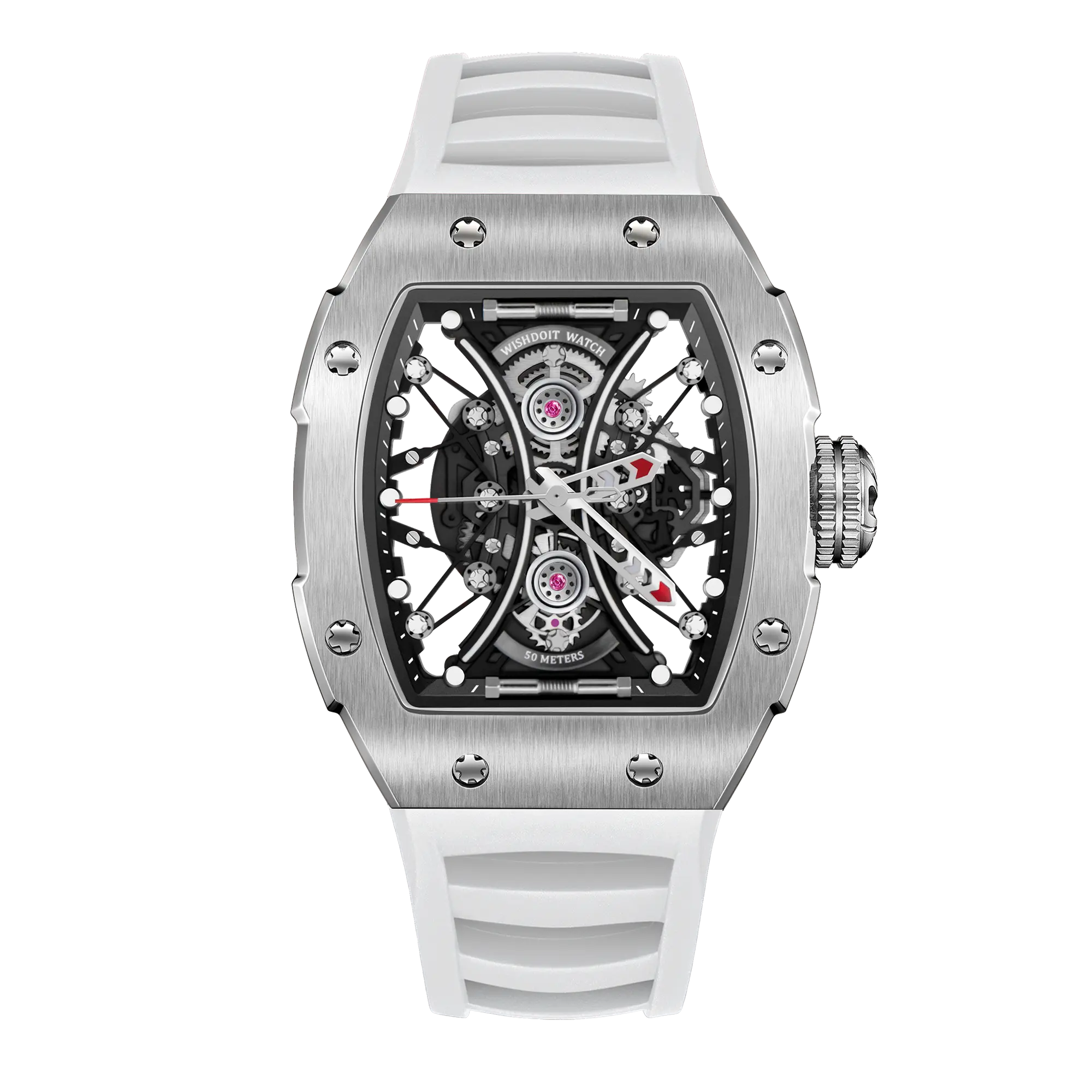 Elegant Hourglass Skeleton Quartz Watch for Men & Women - Stylish Open-Heart Design with Clear Case Back - Perfect for Business, Formal Events & Gift Giving