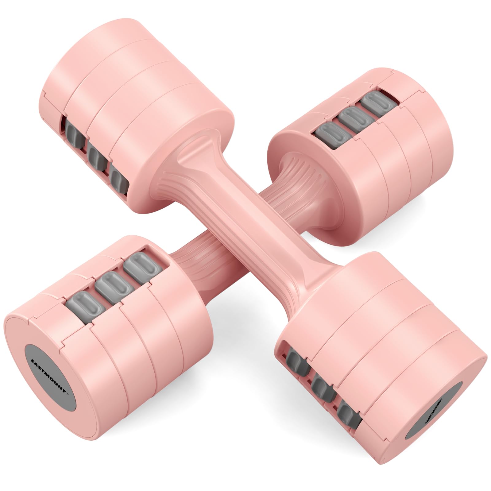 EAST MOUNT Adjustable Dumbbells Set of 2 (5lb Each, 10lb Total) - 6-in-1 Free Weights for Women & Men - Fast Adjustable Hand Weights (2lb/3lb/4lb/5lb) - Perfect for Home Workouts, Office Exercise & Gym Training