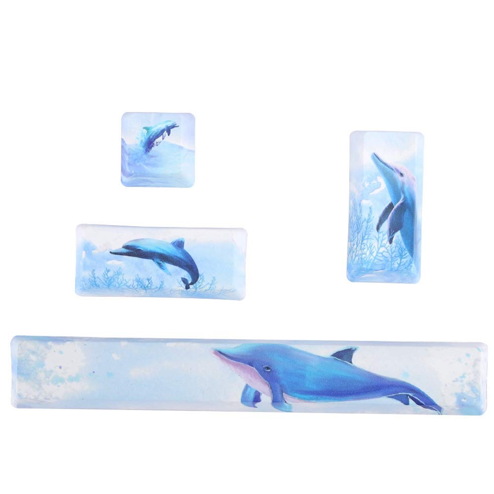 Sanpyl PBT Dolphin Pattern Keycap Set - Universal DIY 5-Sided Dye-Sublimated Keycaps for Mechanical Keyboards | Perfect for Gaming, Typing & Custom Keyboard Builds