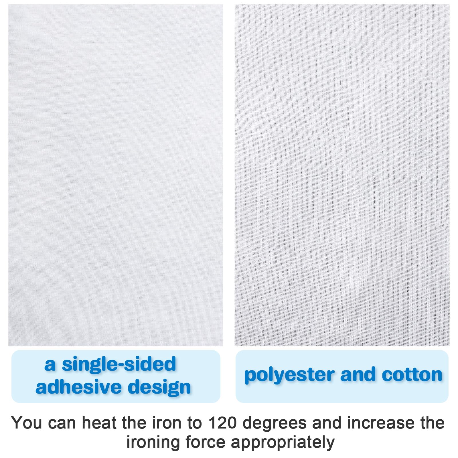 Tatuo 43 Inch x 1 Yard White Iron-On Fabric Repair Patches for Clothing - Large Adhesive Mending Patches for Holes in Pants, Knees, Elbows & Pockets - DIY Clothes Repair & Custom Designs (Ideal for Denim Jeans, Jackets & Workwear)