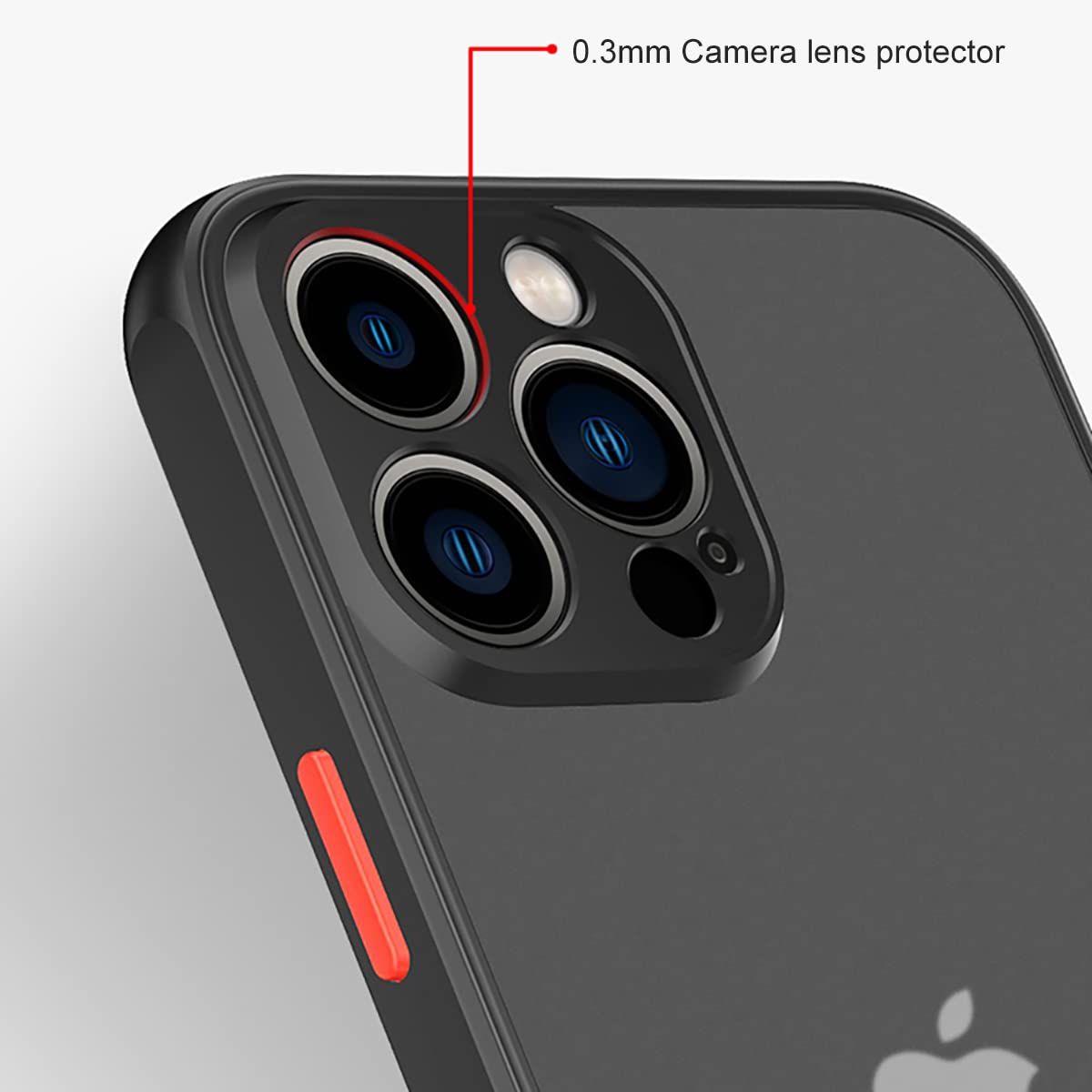 ZEZHOU iPhone 12 Pro Case with Camera Lens Protector - Shockproof Slim Hard Cover with Soft Edge & Enhanced Corners | Translucent Matte Drop Protection Phone Case for iPhone 12 Pro 6.1