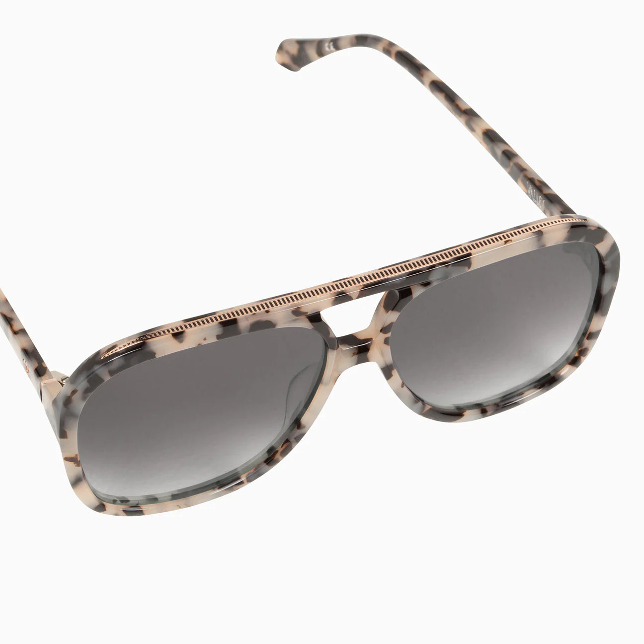 Ivory Tortoise Shell Sunglasses with Rose Gold Metal Trim & Black Gradient Lenses - Perfect for Outdoor Activities, Beach Vacations, and Fashion Accessories