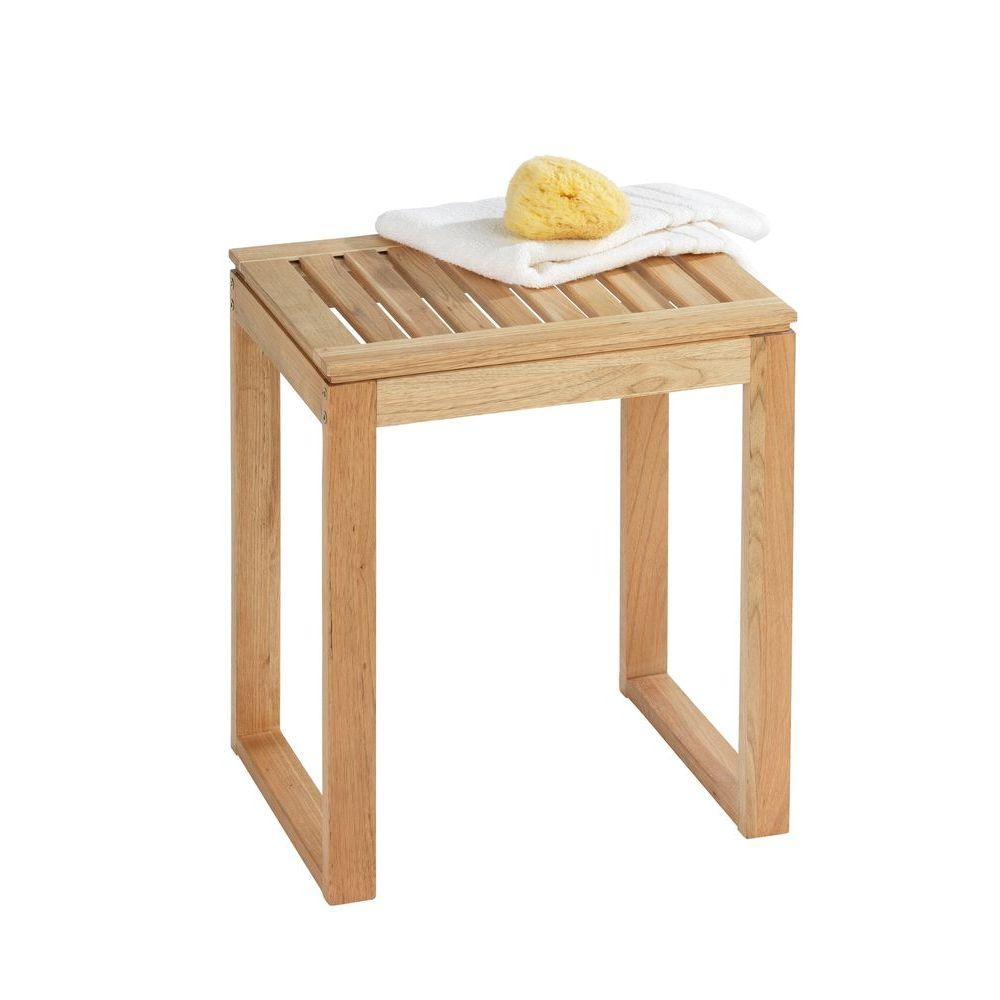 Premium Walnut Bath Stool from Norway - Ergonomic Shower Seat for Spa, Bathroom & Relaxation at Home