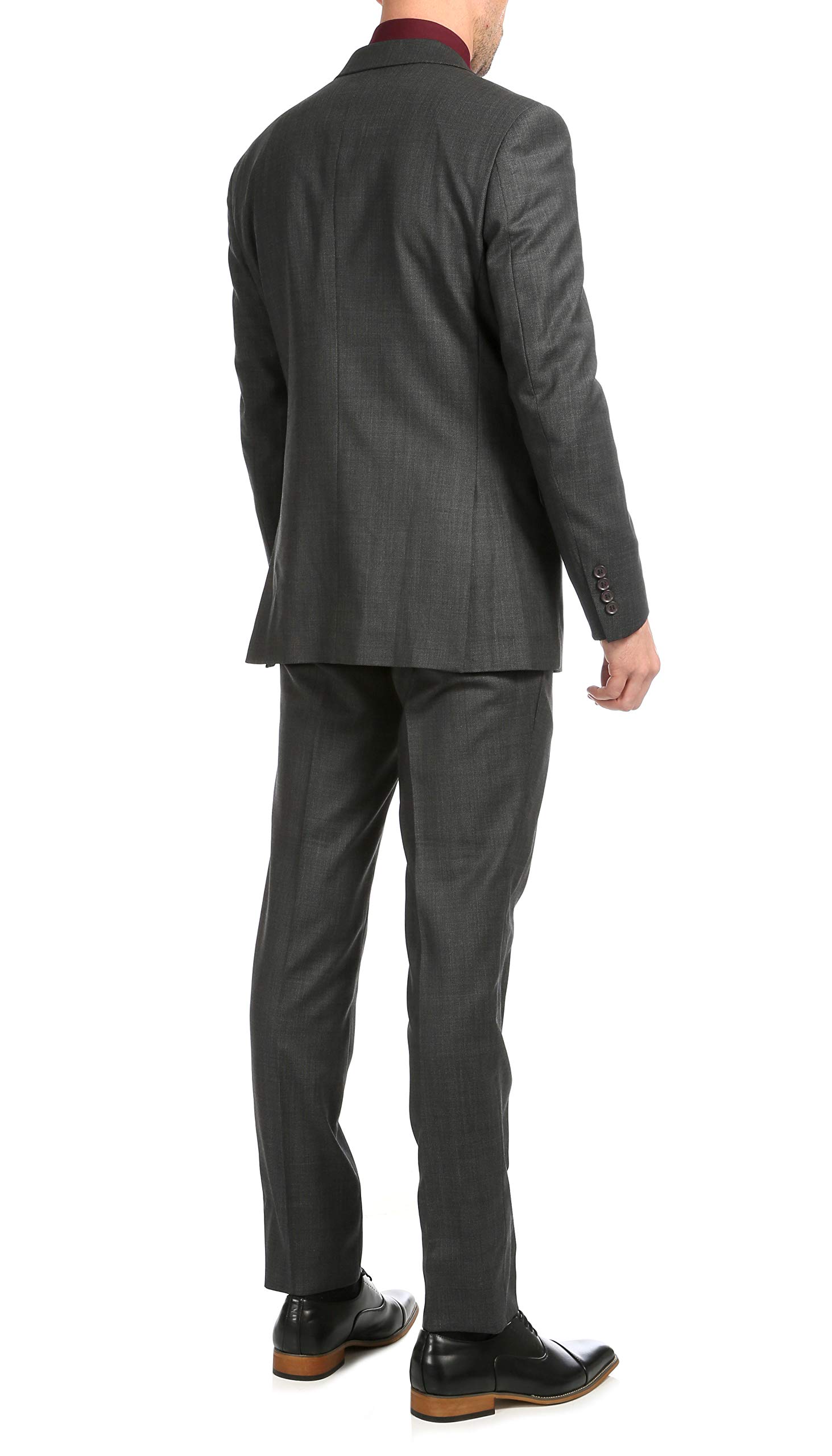 Men's Slim Fit Notch Lapel 2-Piece Suit with Flat-Front Dress Pants | Formal Business Attire for Weddings, Interviews & Office Wear