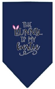 Bunny is My Bestie Screen Print Bandana - Soft Cotton Pet Bandanas in Multiple Colors - Perfect for Dog & Cat Accessories, Pet Parties & Photo Shoots
