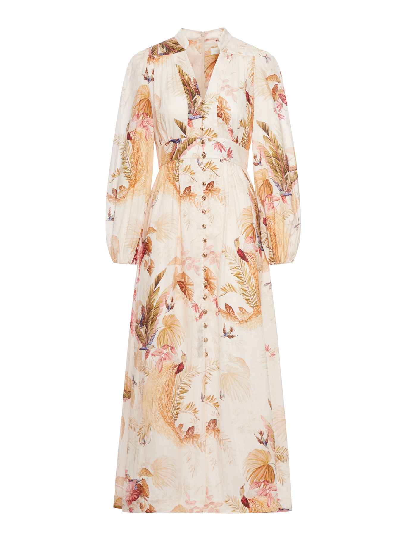 Floral Ascension Neckline Midi Dress - Elegant Summer Floral Print Dress for Women, Perfect for Weddings, Parties & Casual Outings