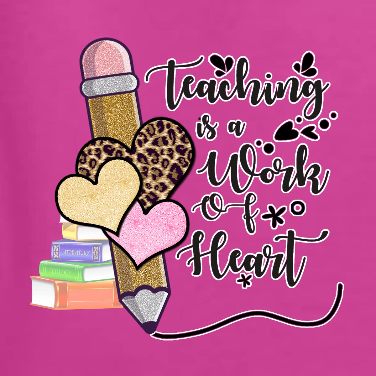 Wild Bobby Teaching is a Work of Heart Pop Culture Graphic Hoodie - Unisex Sweatshirt for Teachers & Educators - Perfect for Classroom, School Spirit & Casual Wear
