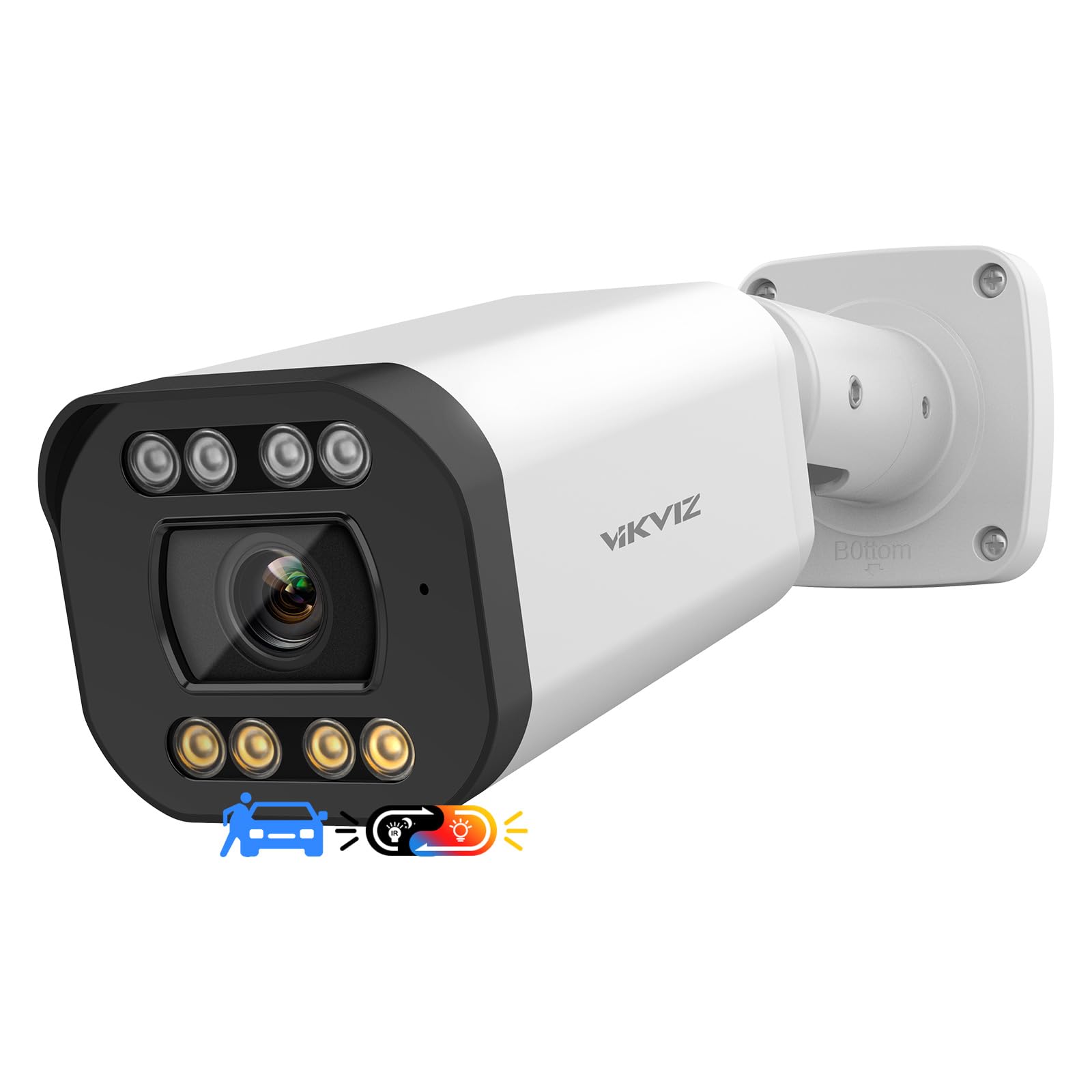 5MP PoE IP Security Camera Outdoor - 2.7-13.5mm Optical Zoom Lens, Smart Color Night Vision, Human/Vehicle Detection, Two-Way Audio, MicroSD Slot (256GB), Hikvision Compatible - Ideal for Home Surveillance, Business Security & Property Monitoring